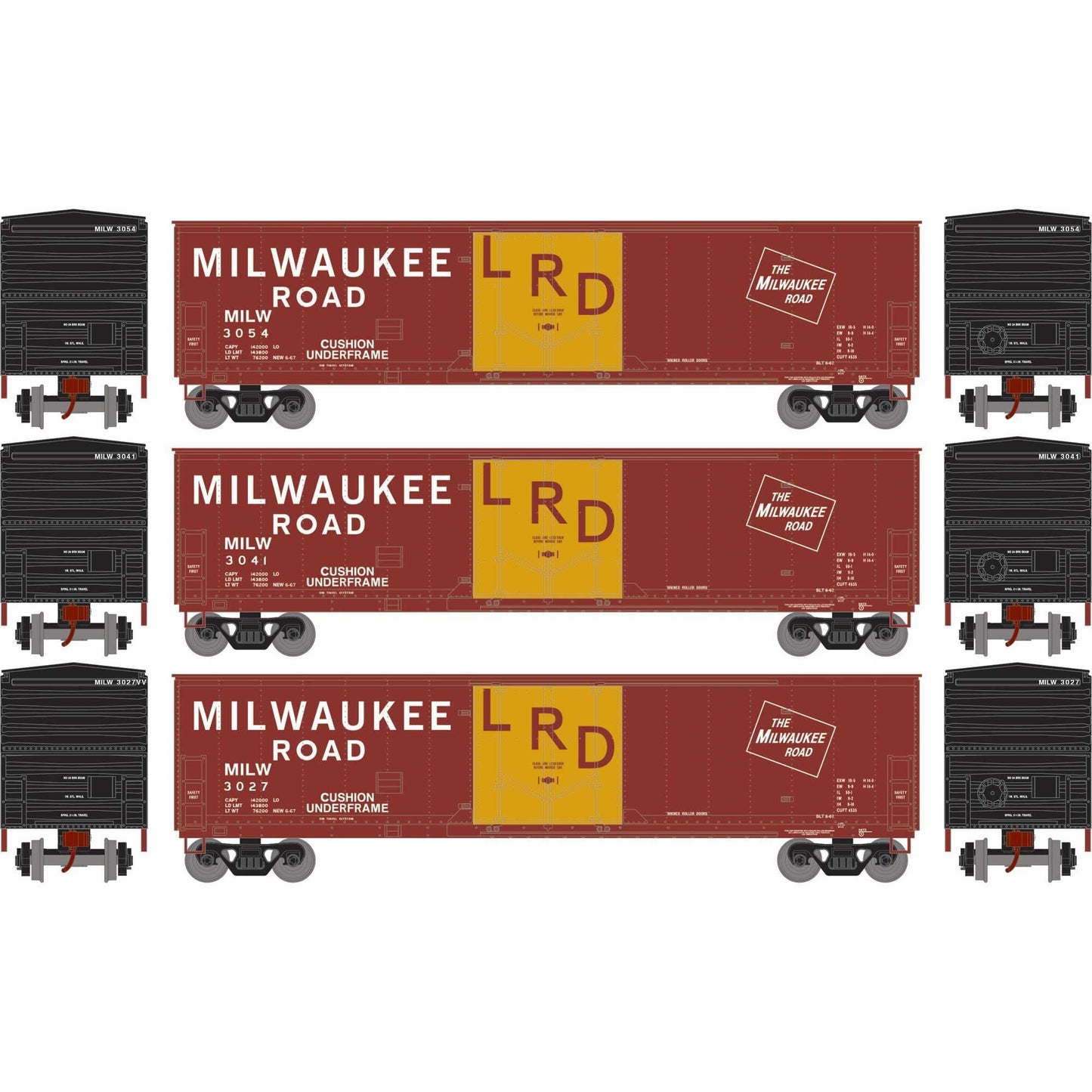 HO 50' Youngstown Plug Door Box Car MILW #3027/3041/3054 (ATH-2061)