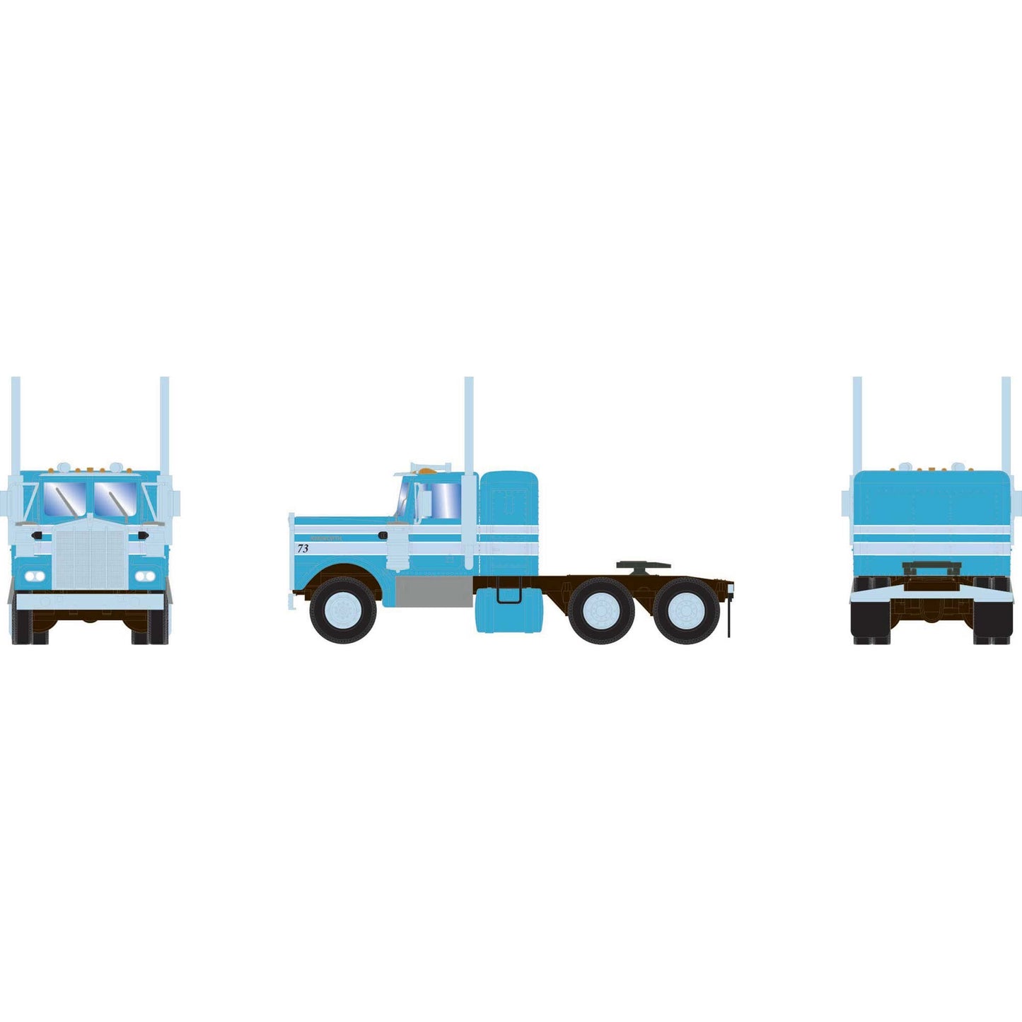 HO KW Tractor Two-Tone Blue #73 (ATH-2087)
