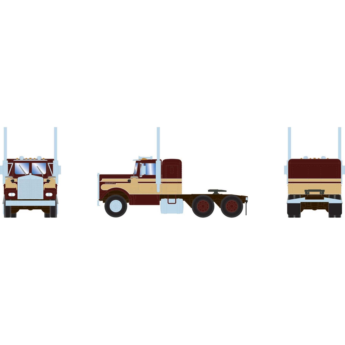 HO KW Tractor Brown and Cream No Road Number (ATH-2089)