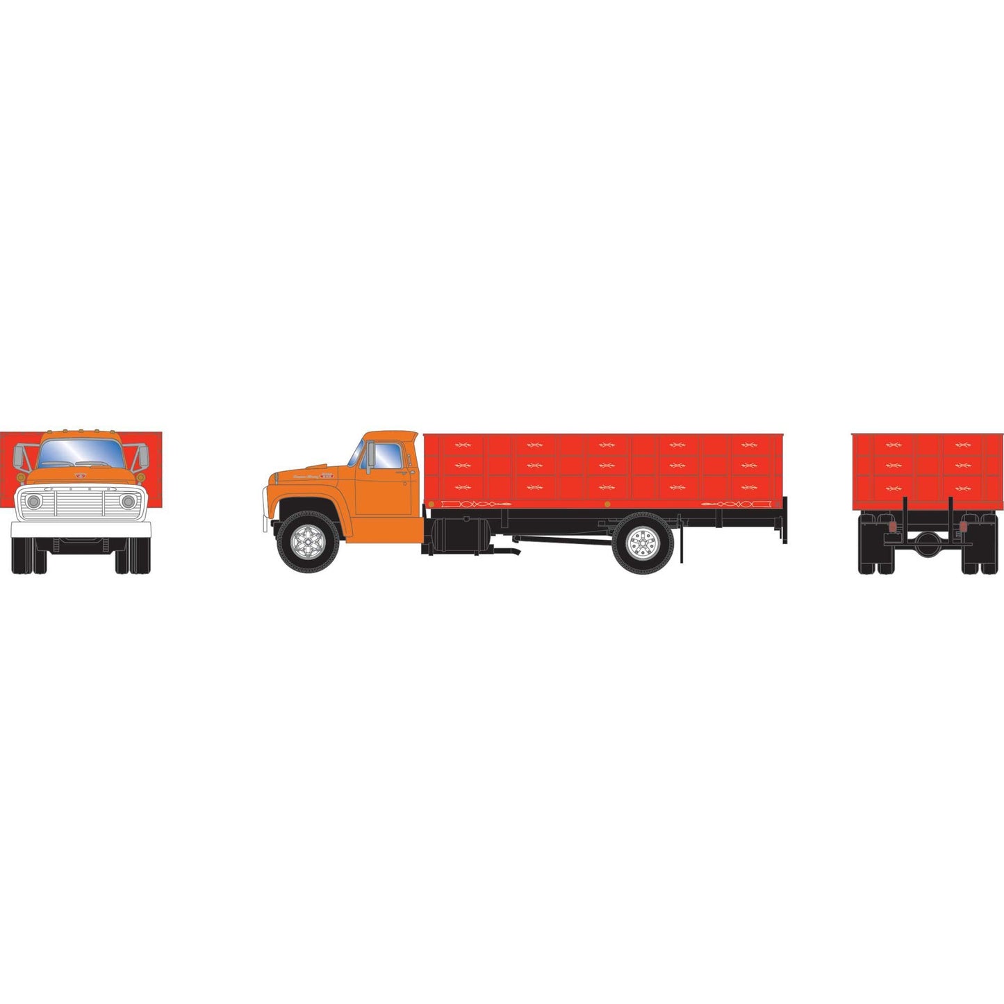 HO Ford F-850 Grain Truck with Orange Cab (ATH-2110)