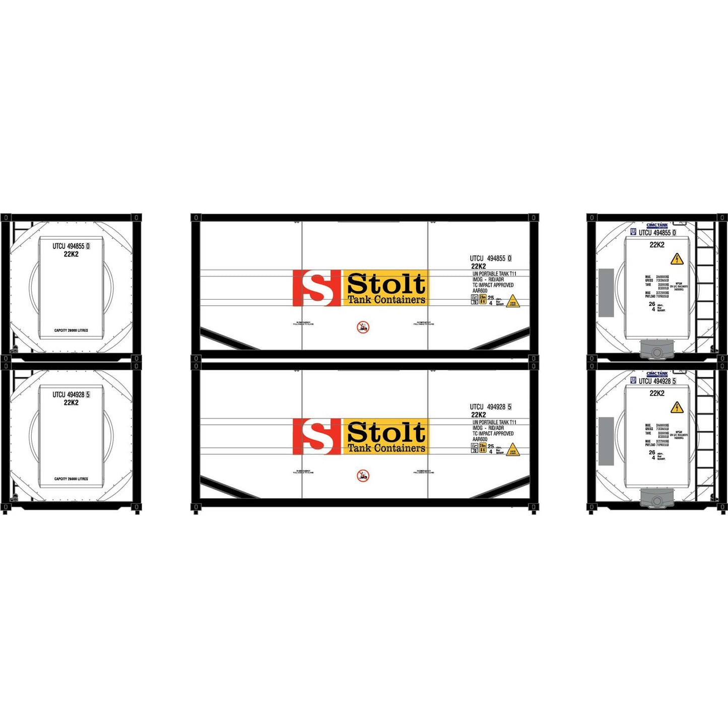 HO 20' ISO Tank Container for HO Scale Trains (ATH-2120)