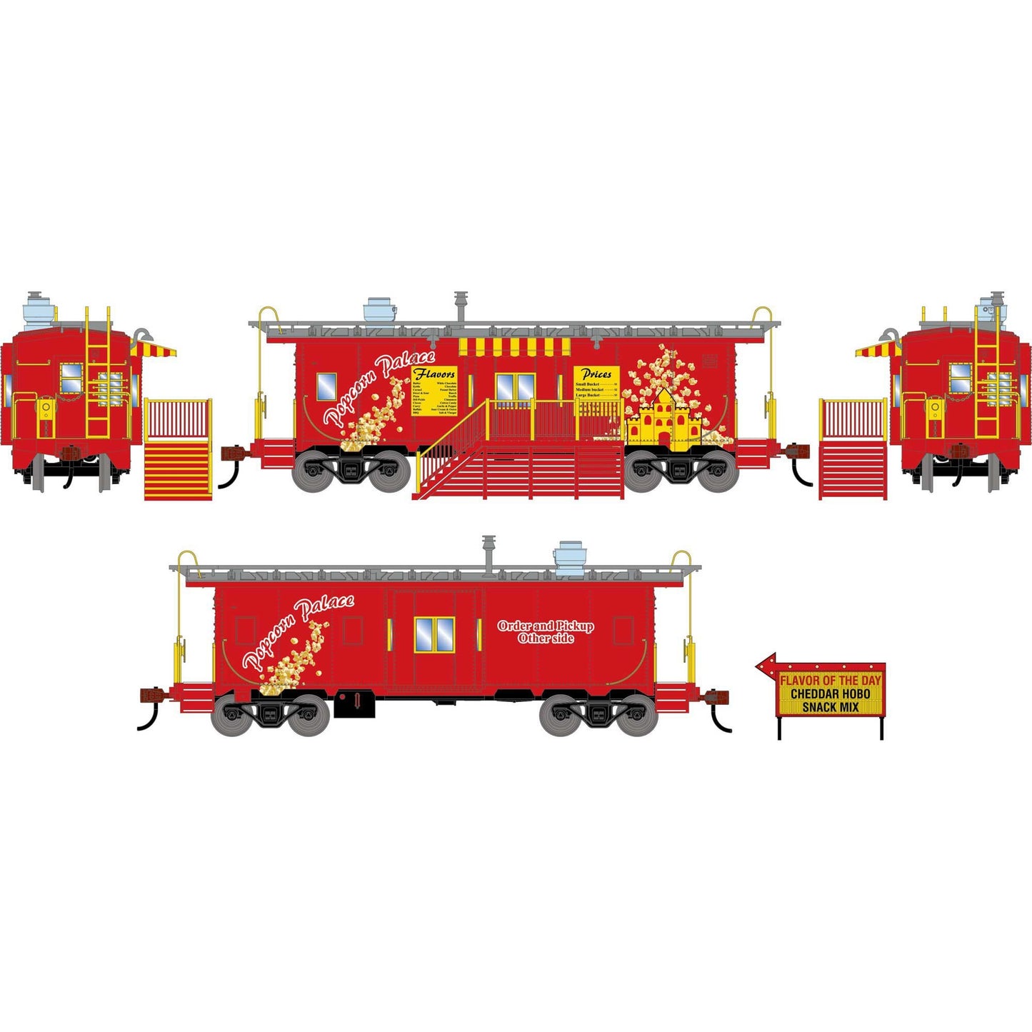 HO ATH Bay Window Concession Caboose Popcorn Palace (ATH-2262)