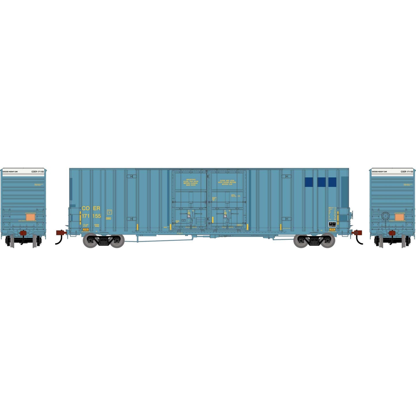 HO 60' Gunderson High Cube Double Door Box Car Primed for Grime (ATH-2281)