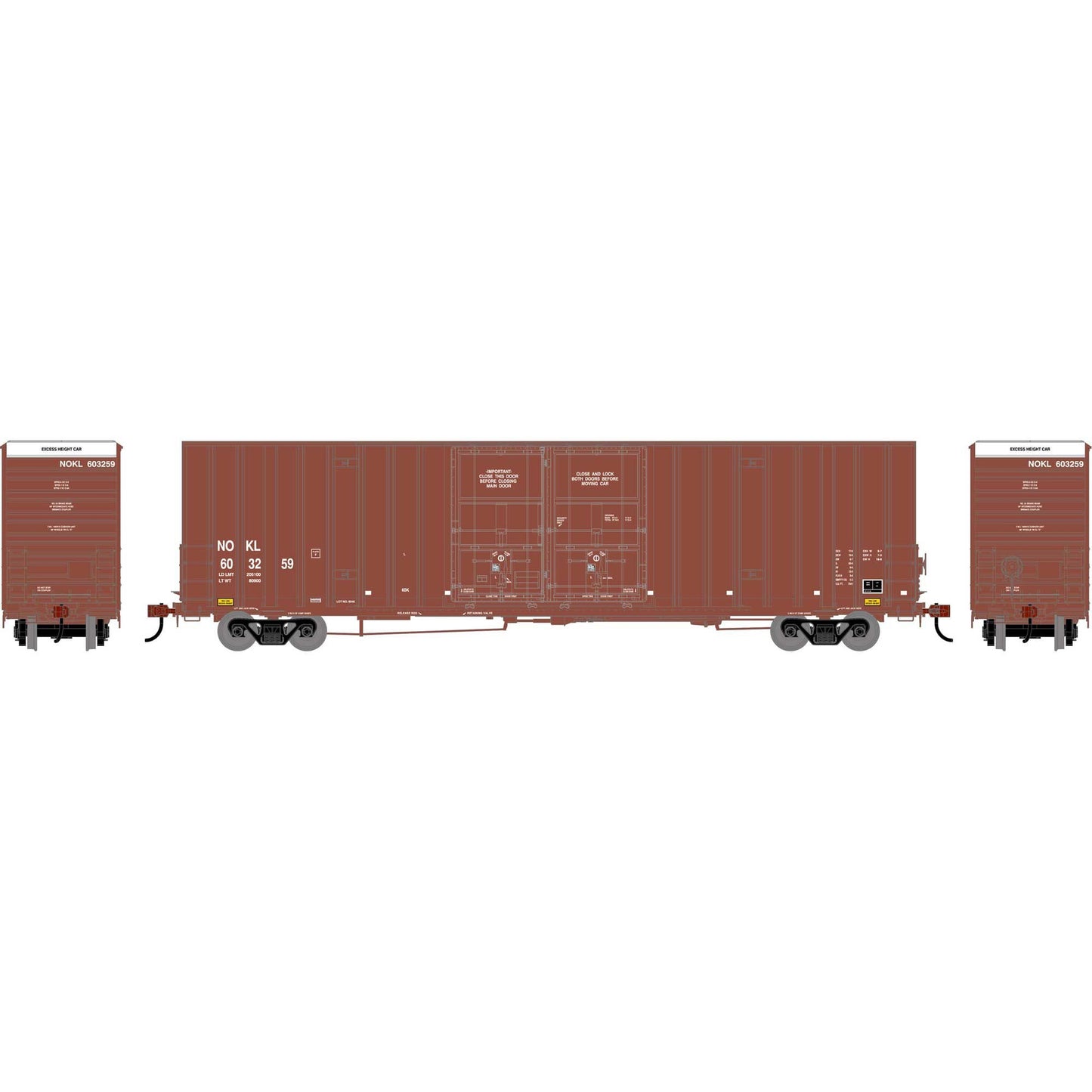 HO 60' Gunderson High Cube Double Door Box Car (ATH-2284)
