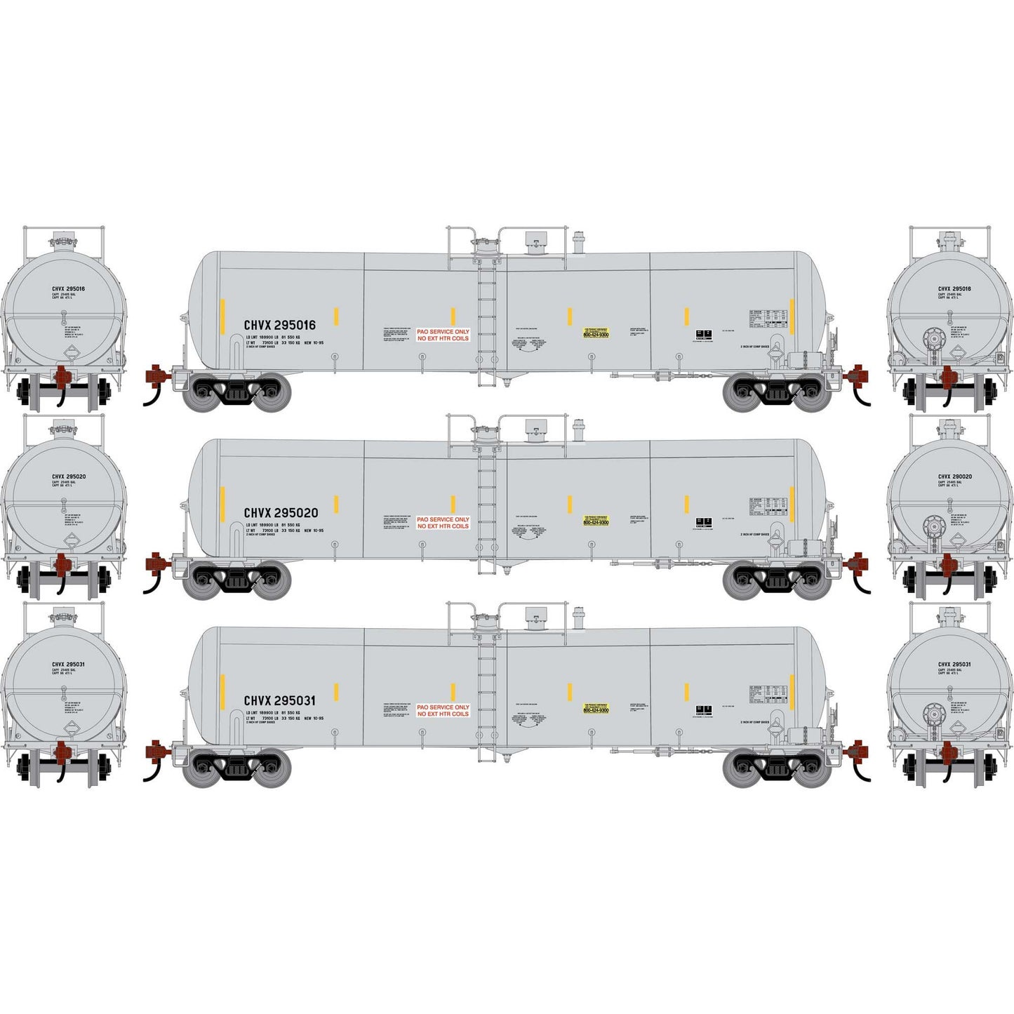 HO ATH 30K Ethanol Tank Car CHVX #295016/295020/295031 (ATH-2402)