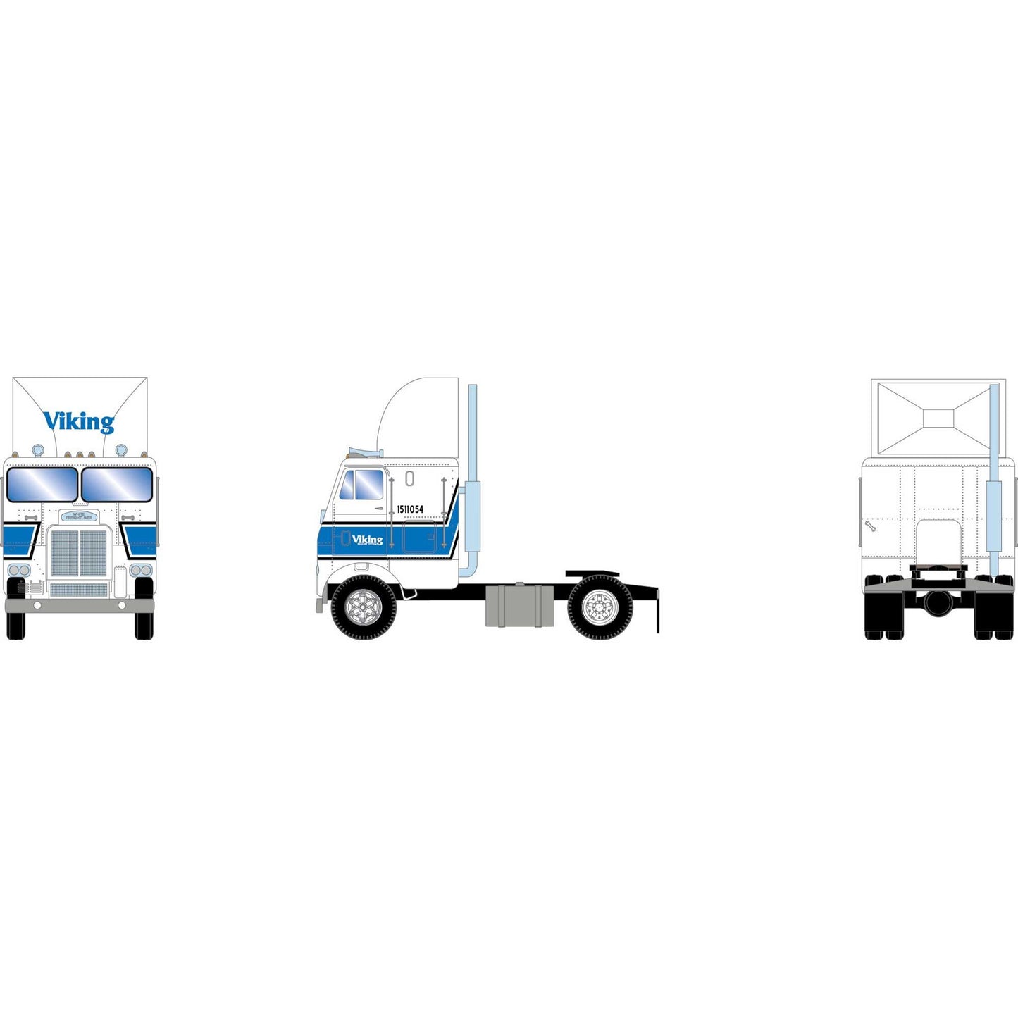 HO Freightliner Single-Axle Tractor Viking Freight Model (ATH-2450)
