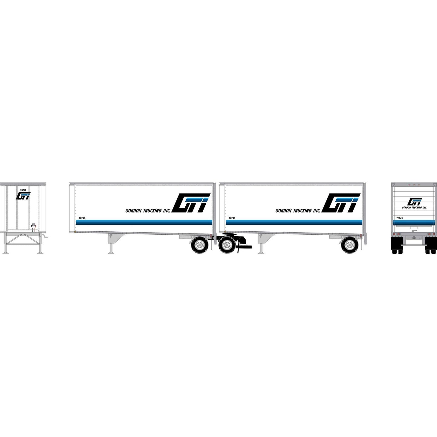 HO ATH 28' Wedge Trailers with Dolly (ATH-2453)