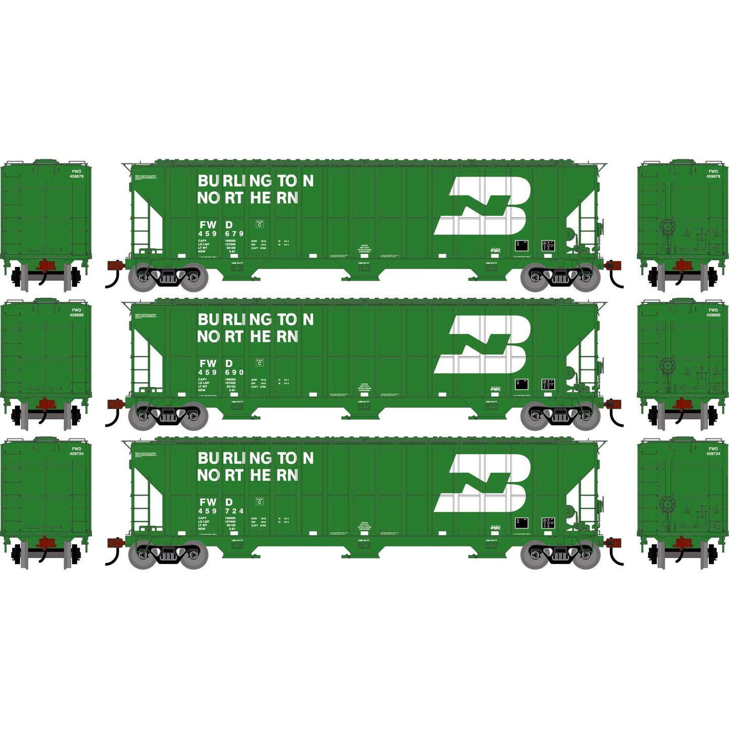 HO ATH FMC 4700 Covered Hopper 3-Pack (ATH-2481)