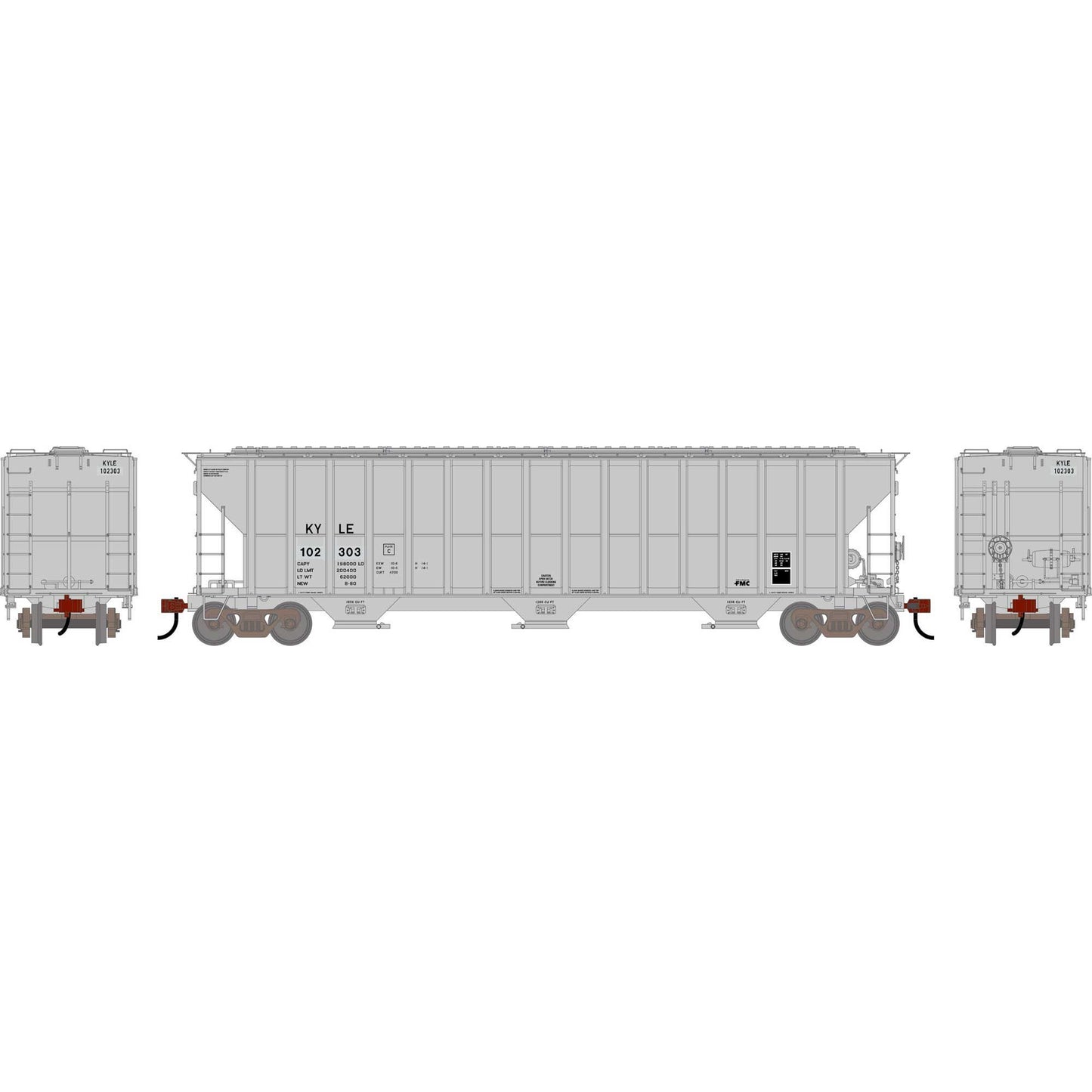 HO ATH FMC 4700 Covered Hopper Primed For Grime KYLE #102303 (ATH-2491)