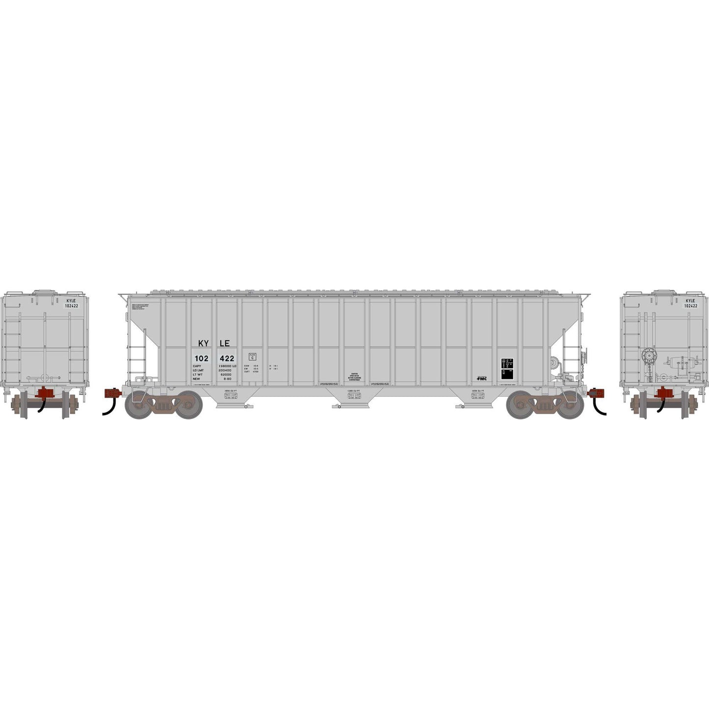 HO ATH FMC 4700 Covered Hopper Primed For Grime KYLE Model (ATH-2492)