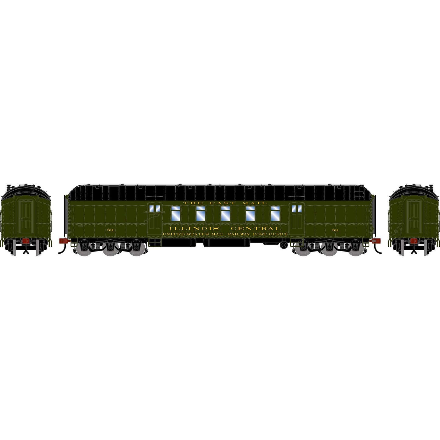 HO 60' Pullman Common Standard Postal Car - IC #80 (ATH-2583)
