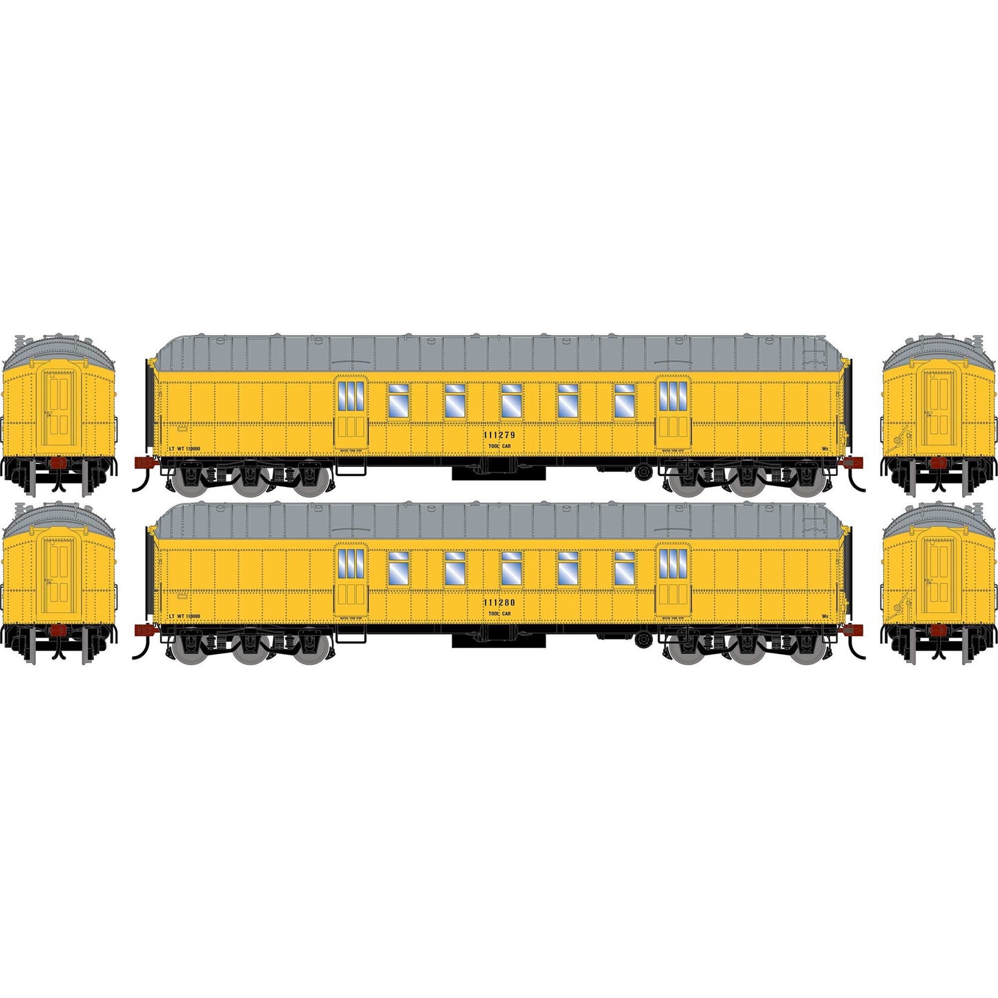 HO 60' Pullman Common Standard Postal Storage Car MOW Yellow (ATH-2590)