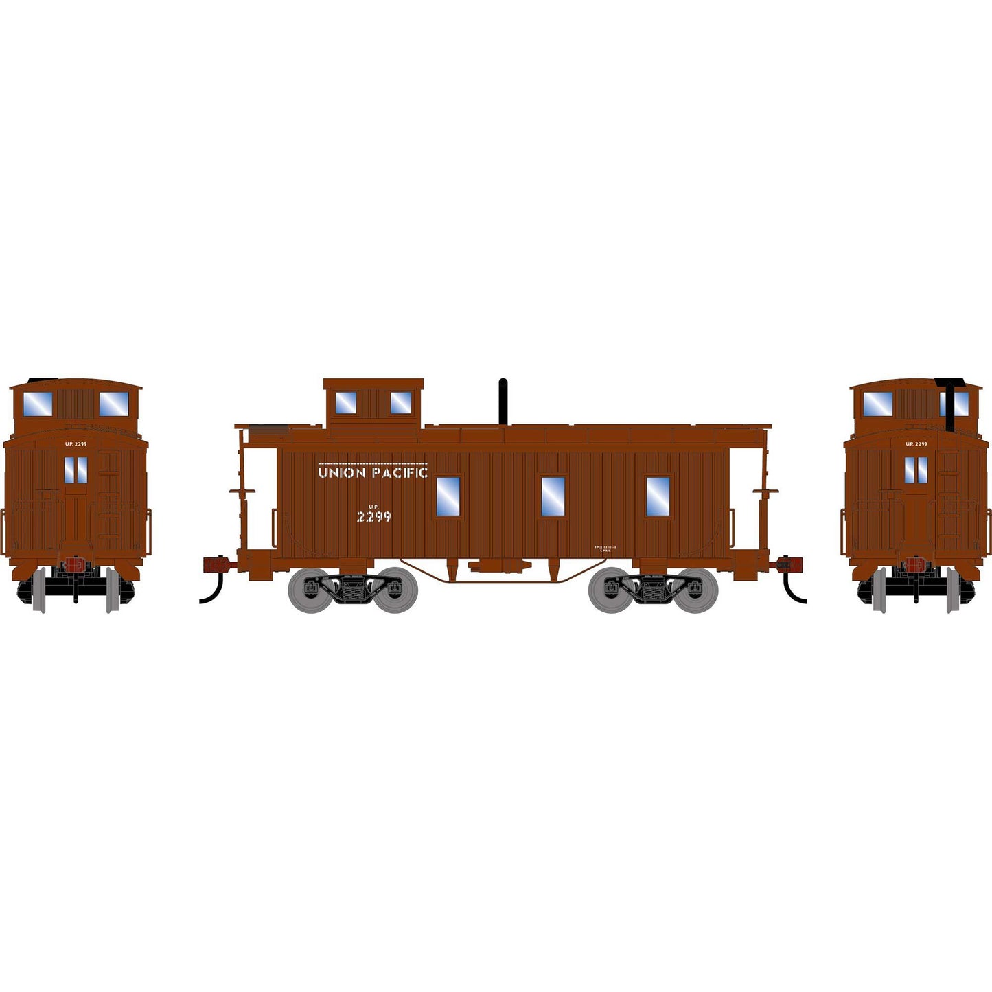 HO Athearn 3-Window Wood Caboose UP #2299 (ATH-2591)