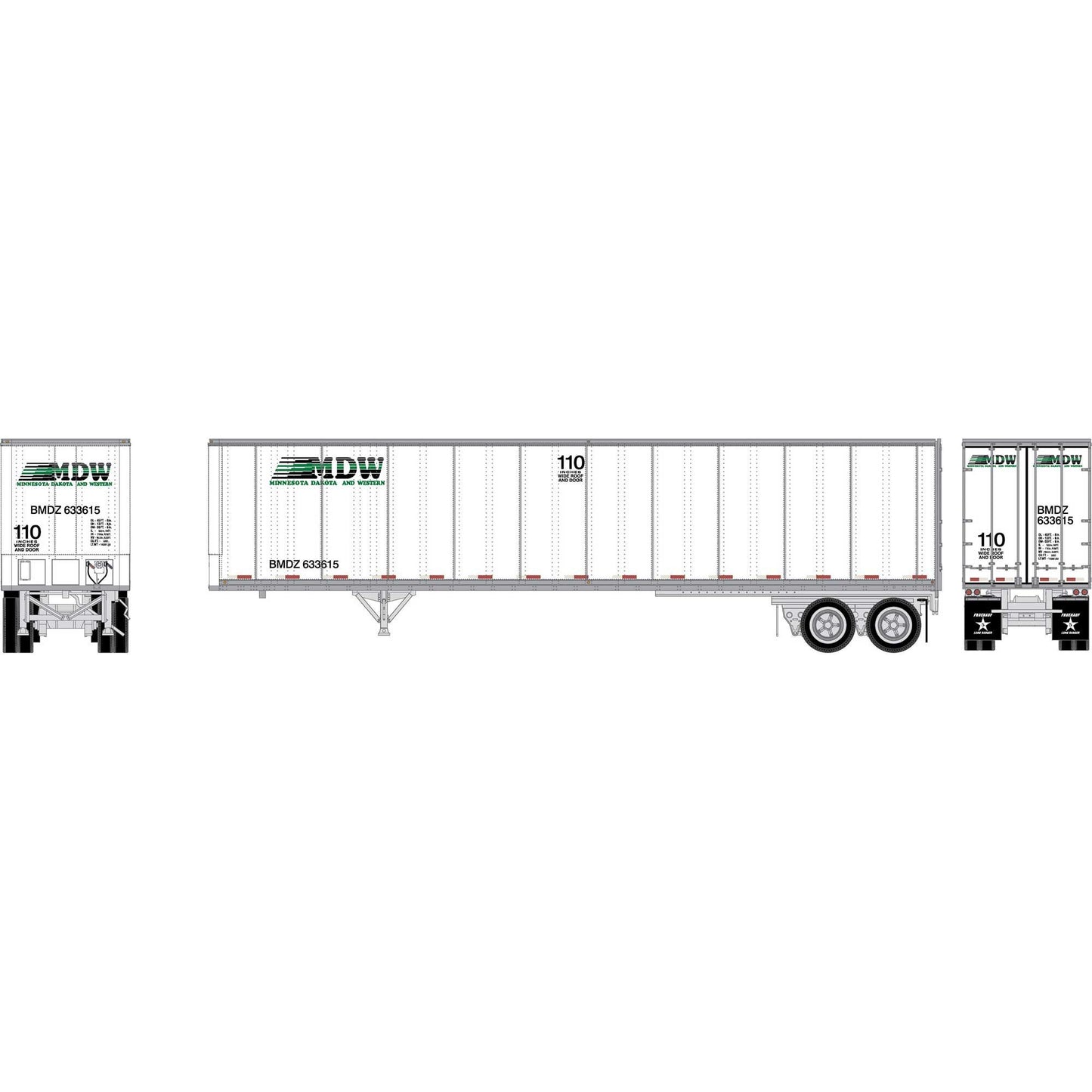 HO ATH 45' Fruehauf Z-Van Trailer Smooth Side (ATH-2616)