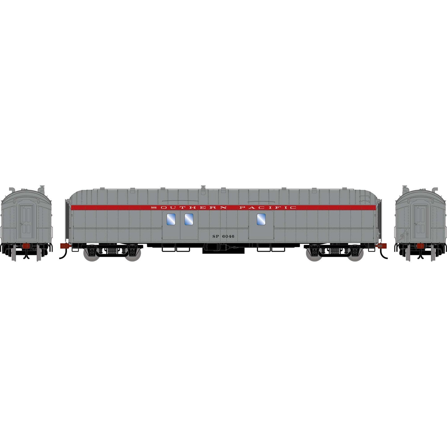 HO 60' Pullman Common Standard Baggage Car SP 'Stainless Scarlet' Model (ATH-2642)