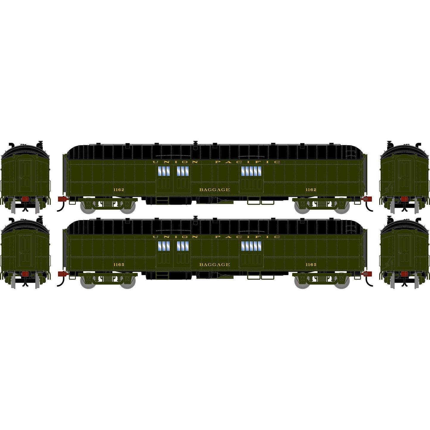 HO 60' Pullman Common Standard Baggage Car UP #1162/1165 (ATH-2644)
