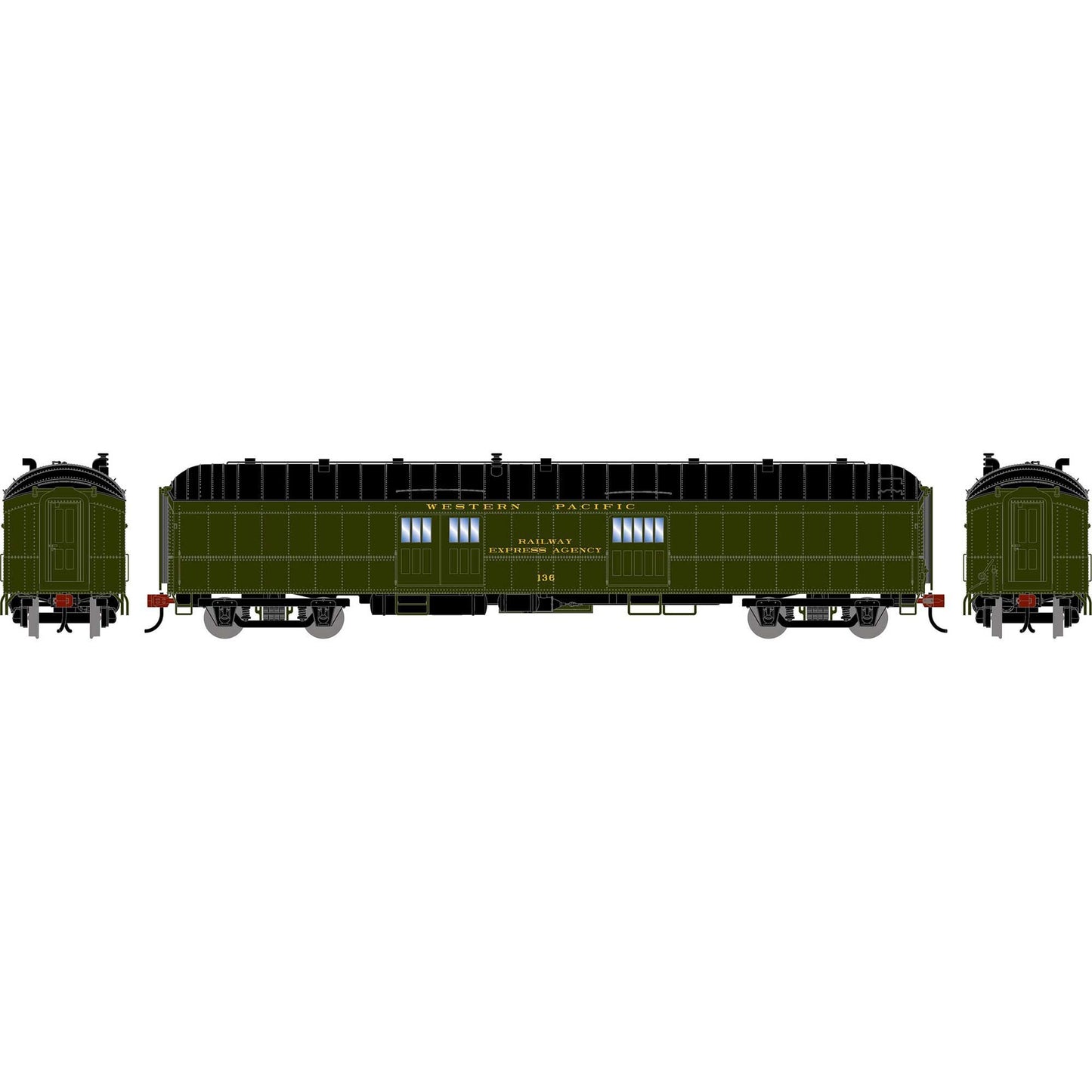 HO 60' Pullman Common Standard Baggage Car WP #136 (ATH-2645)