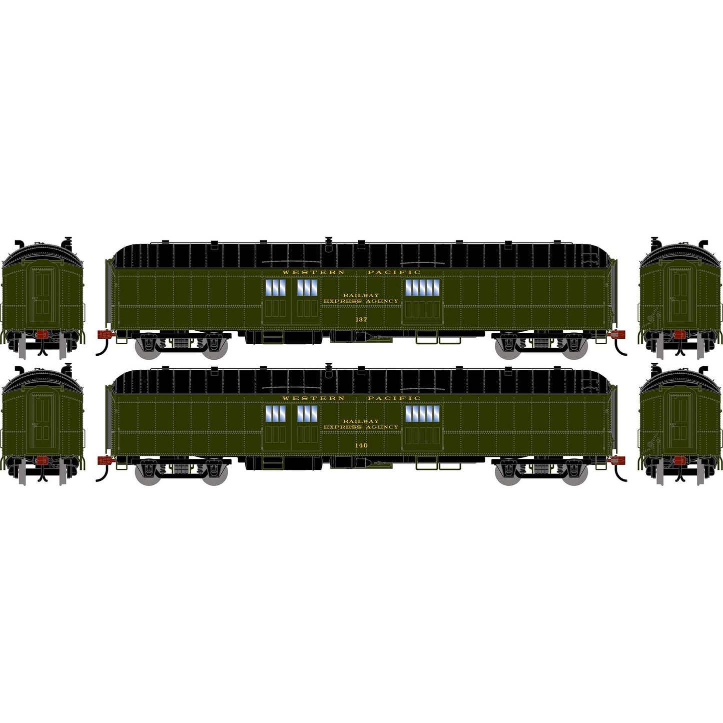 HO Pullman Common Standard Baggage Car WP #137/140 (ATH-2646)