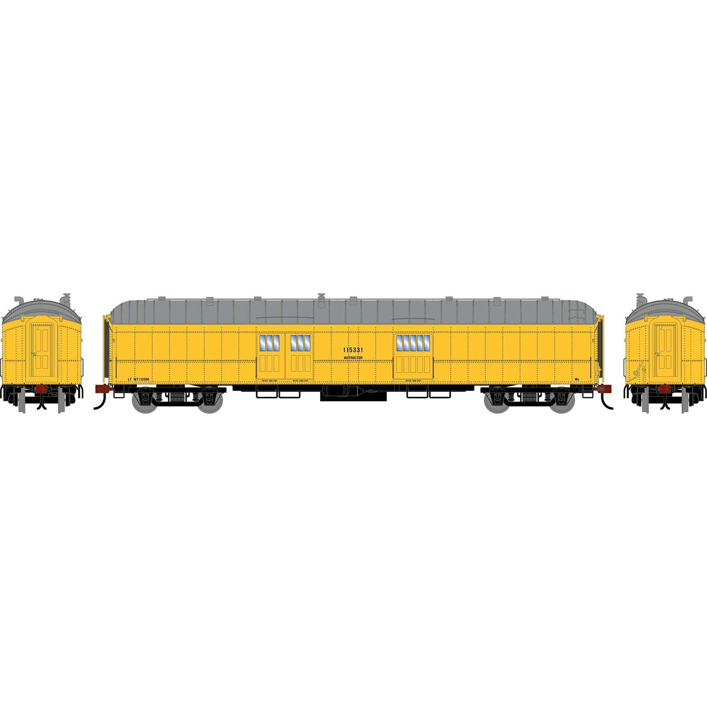 HO 60' Pullman Common Standard Baggage Car MOW Yellow #115331 (ATH-2649)