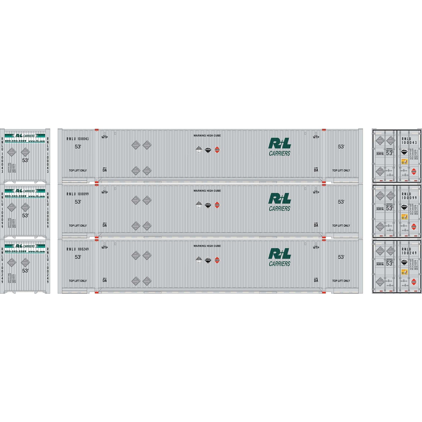 HO ATH 53' Jindo Containers RNLU #100043/100099/100249 (3) (ATH-2658)