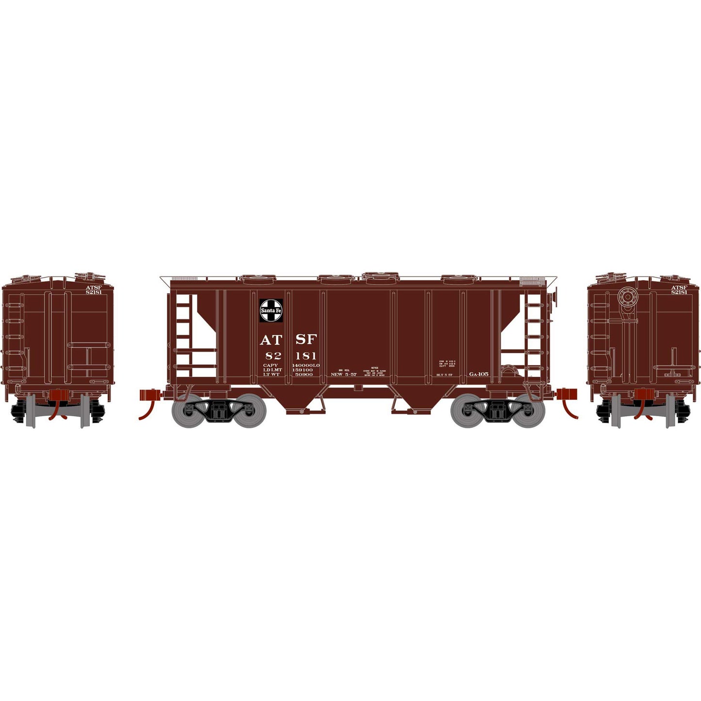 HO PS-2 2003 2-Bay Hopper ATSF #82181 (ATH15410)