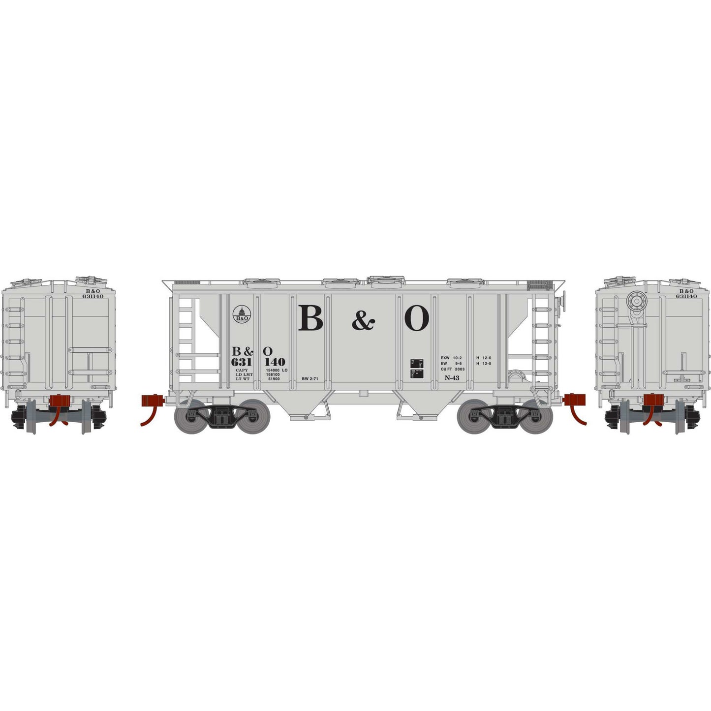 HO PS-2 2003 2-Bay Hopper B&O #631140 (ATH15412)