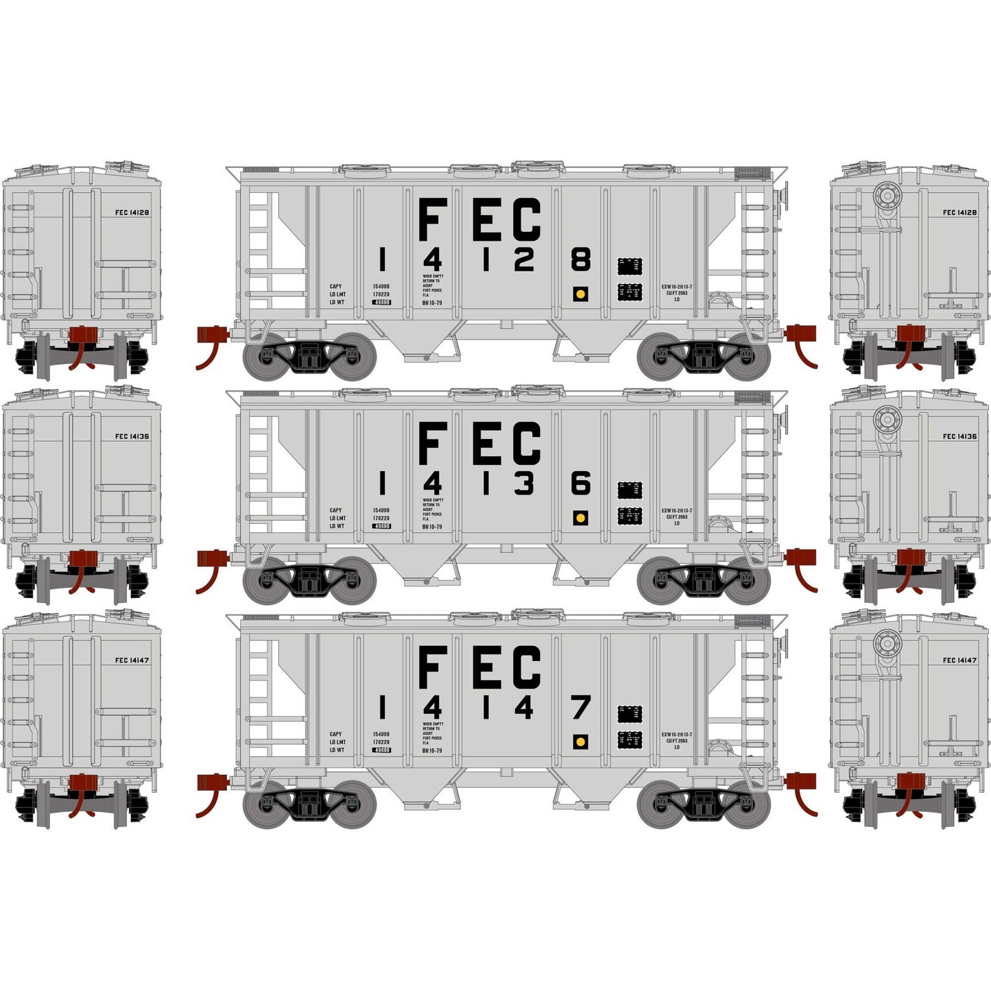 HO PS-2 2003 2-Bay Hopper Model Freight Car (ATH15420)