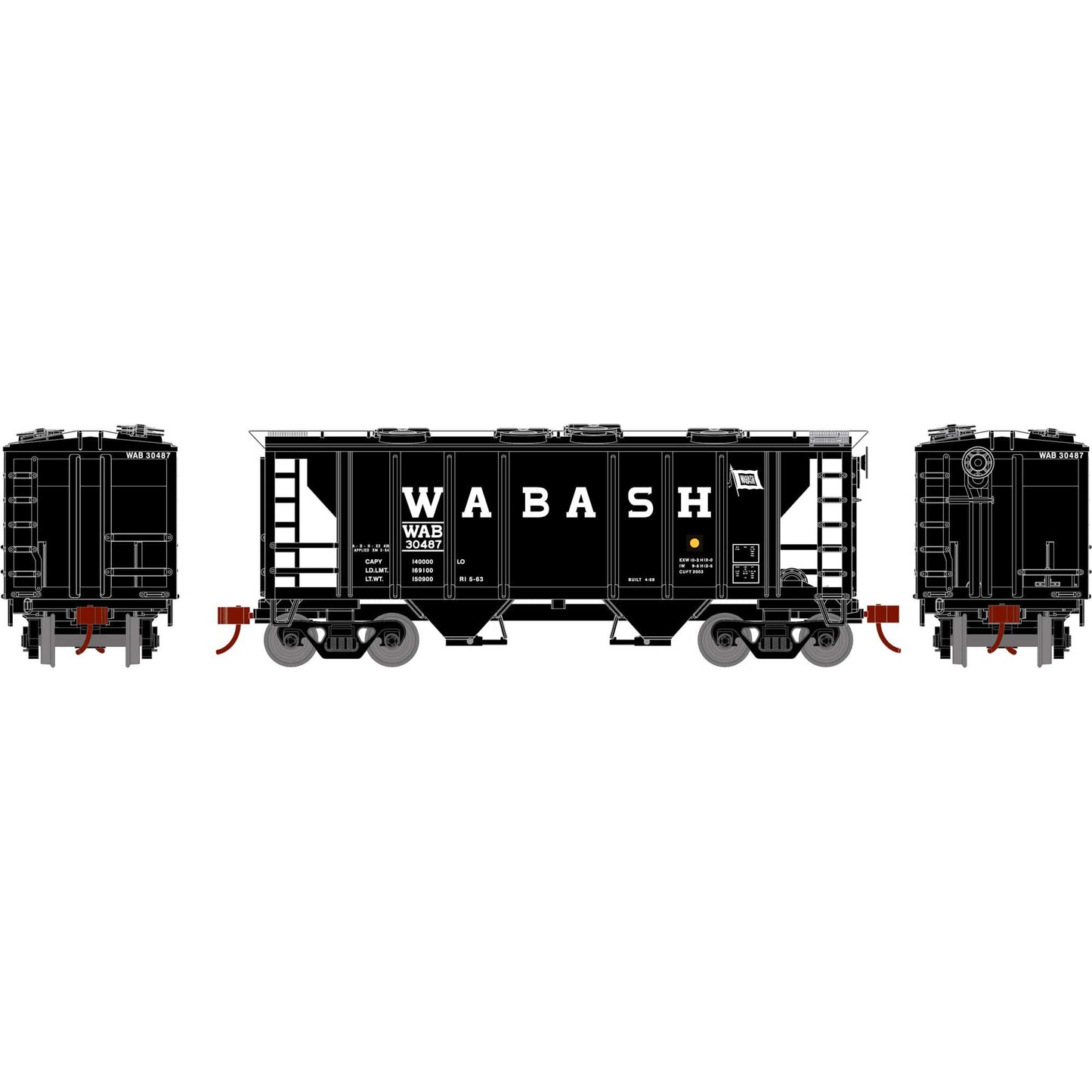 HO PS-2 2003 2-Bay Hopper WAB #30487 (ATH15425)