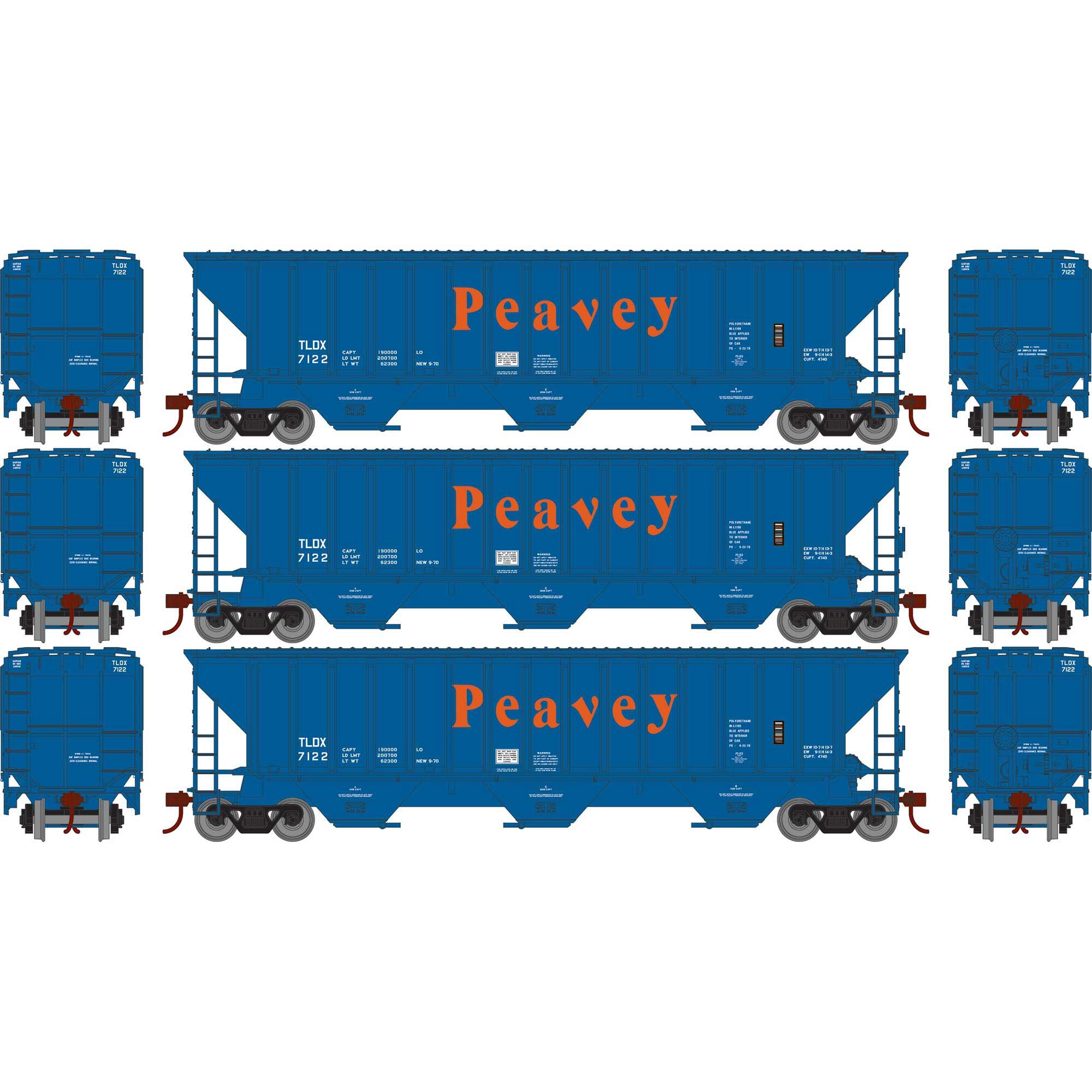 HO PS4740 Covered Hopper TLDX 7122/7125/7126 (ATH22275) – Nankin Hobby