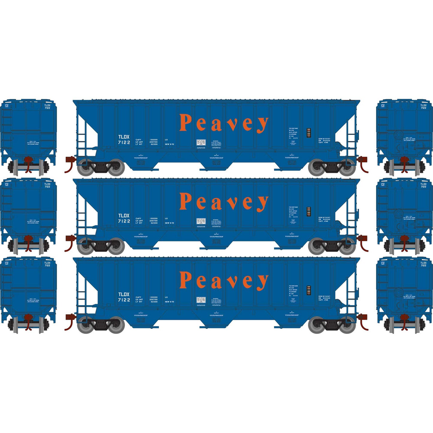 HO PS4740 Covered Hopper TLDX 7122/7125/7126 (ATH22275)