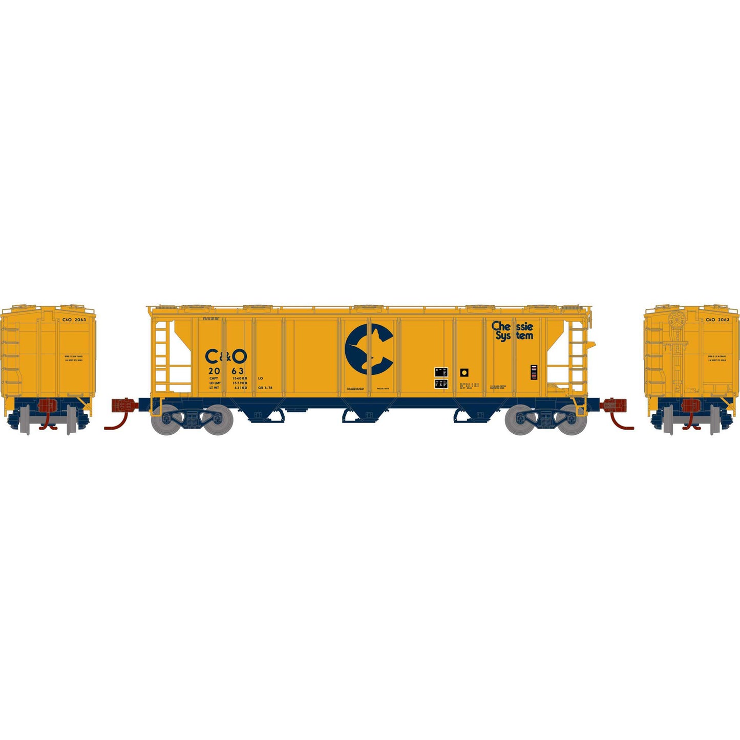 N PS-2 2893 3-Bay Covered Hopper C&O #2063 (ATH28347)