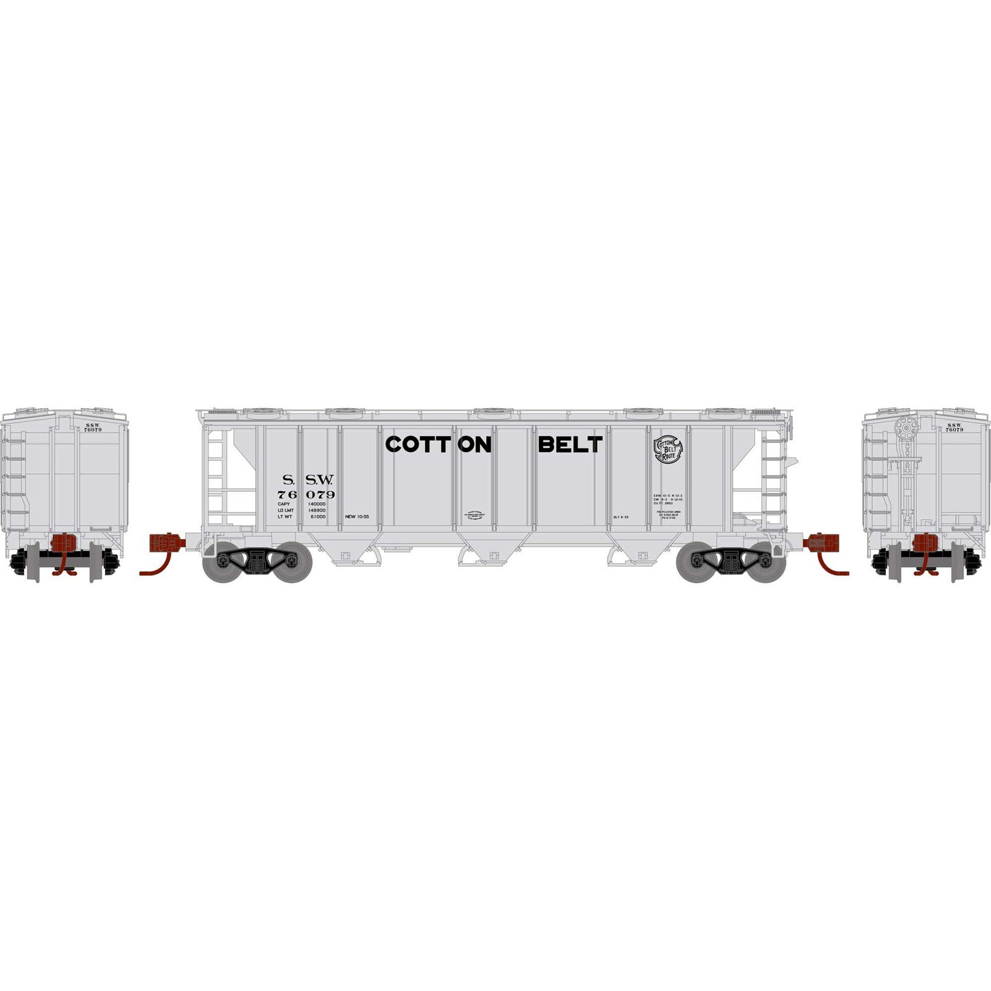 N PS-2 2893 3-Bay Covered Hopper SSW #76079 (ATH28361)