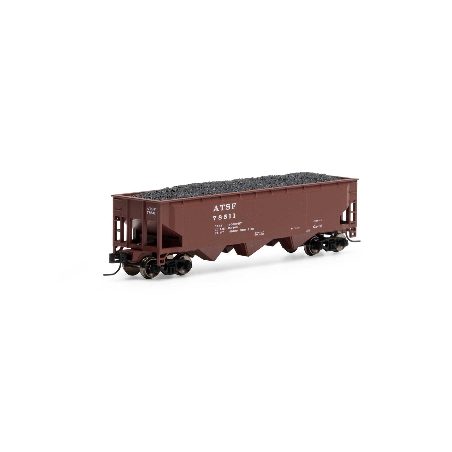 N 40' Offset Coal Hopper with Load, ATSF #78511 (ATH28564)