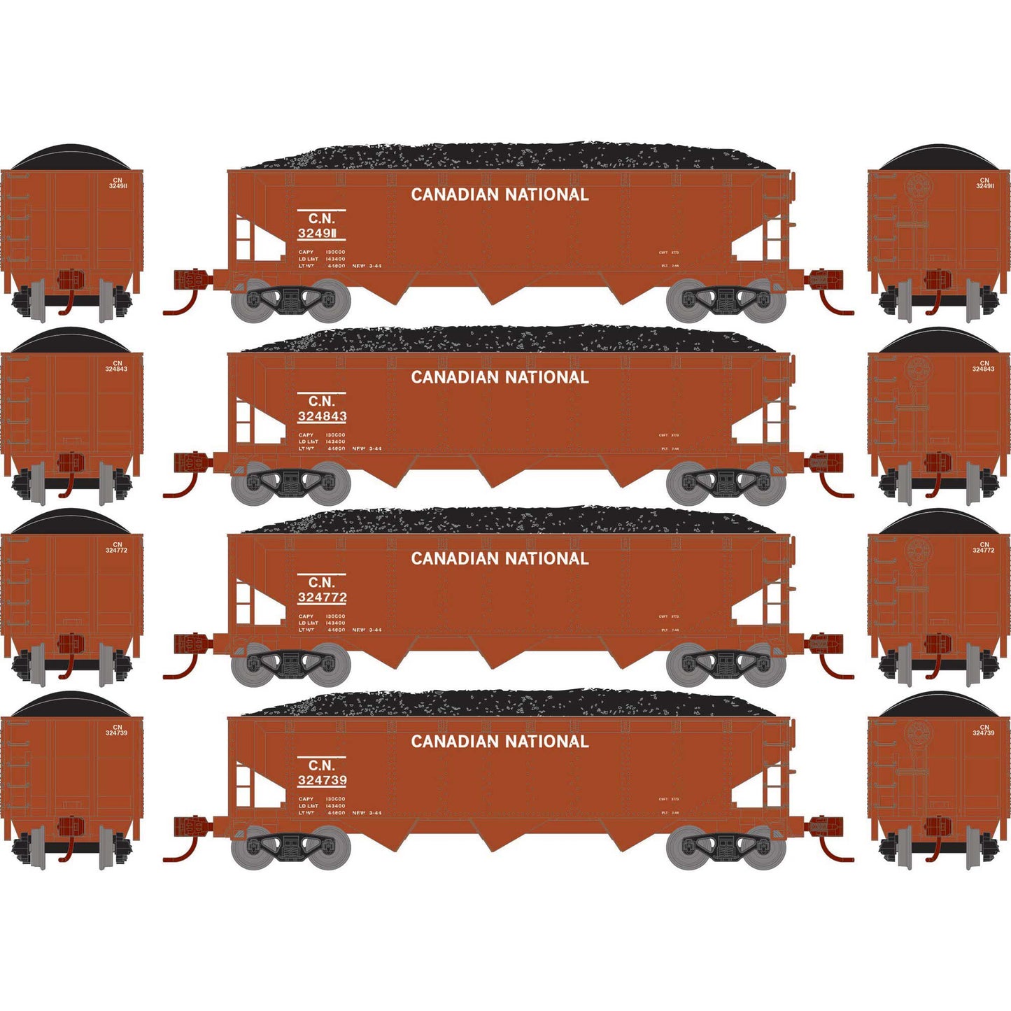 N 40' Offset Coal Hopper with Load, CN #2 (4) (ATH28572)