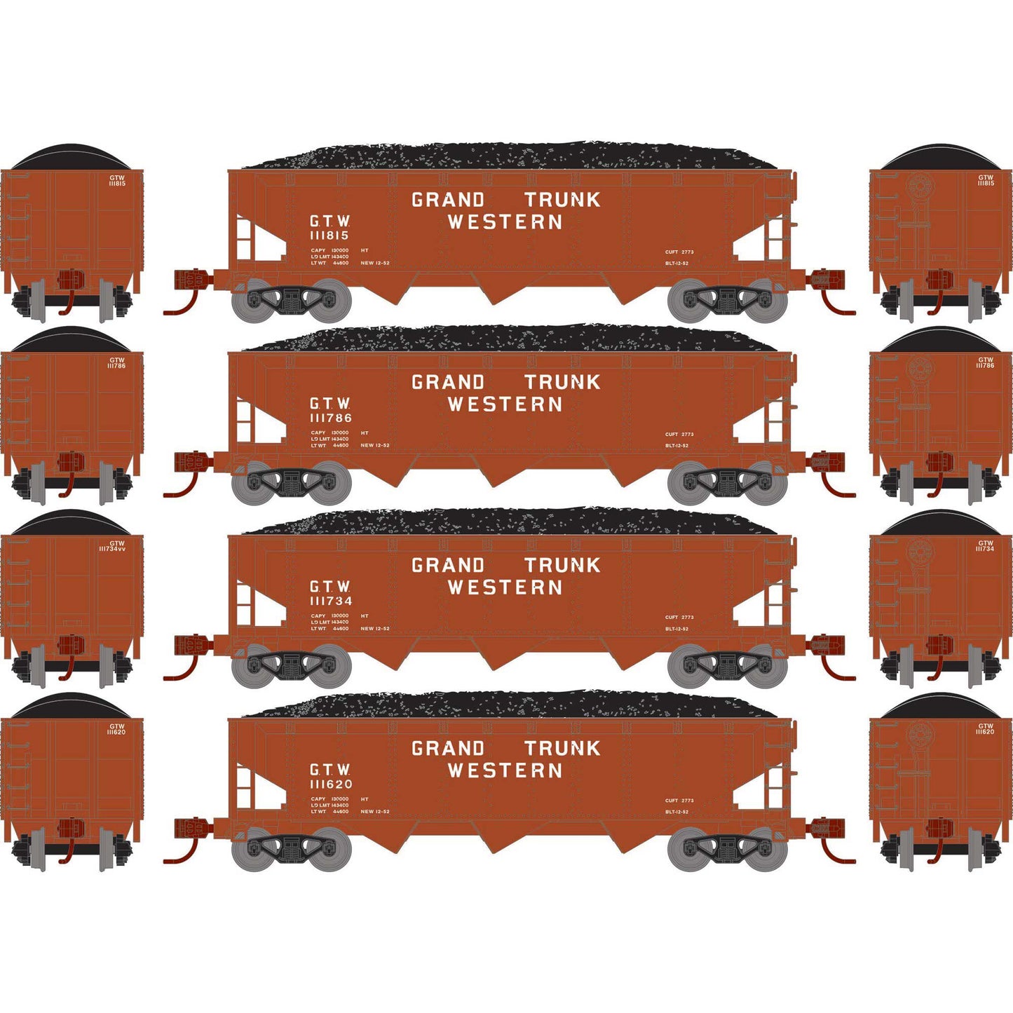 N 40' Offset Coal Hopper with Load, GTW #1 (ATH28574)