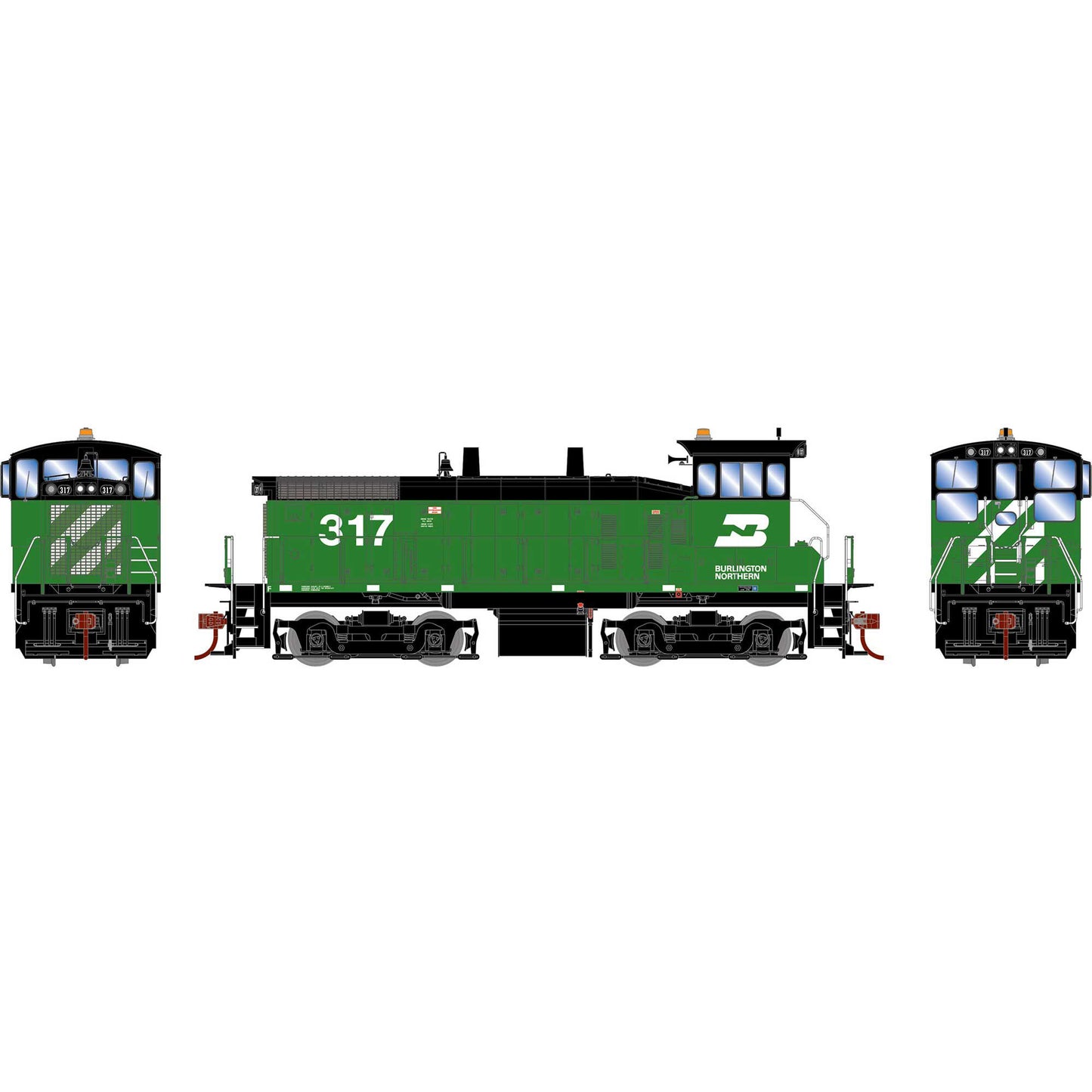 HO RTR SW1500 Burlington Northern #317 Locomotive (ATH28666)