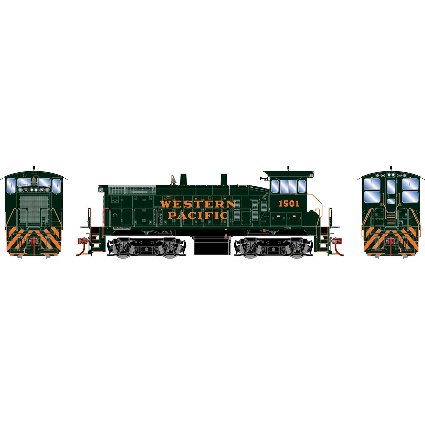 HO SW1500 Ready to Run with DCC and Sound - Western Pacific #1501 (ATH28753)