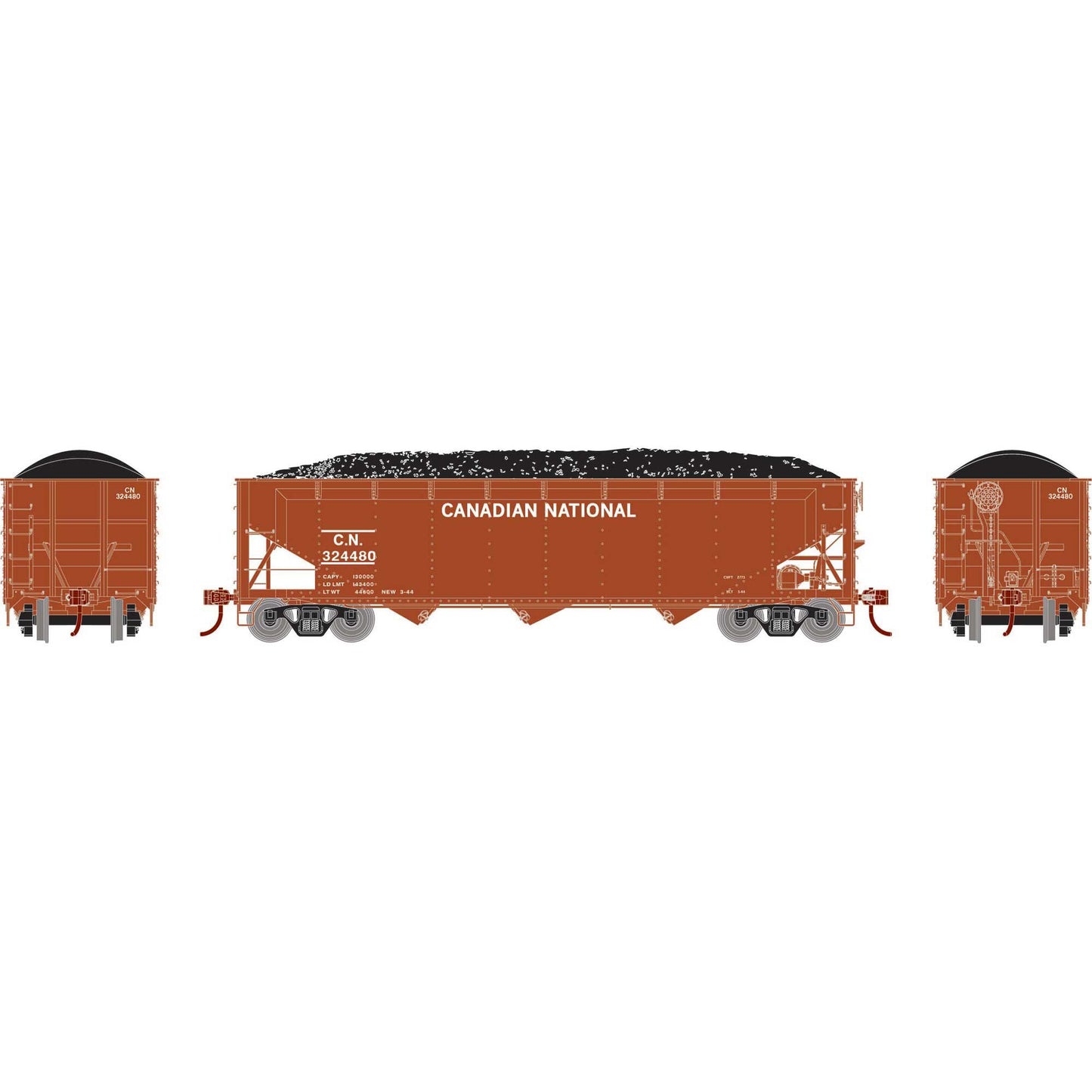 HO 40' Offset Coal Hopper with Load (ATH33083)