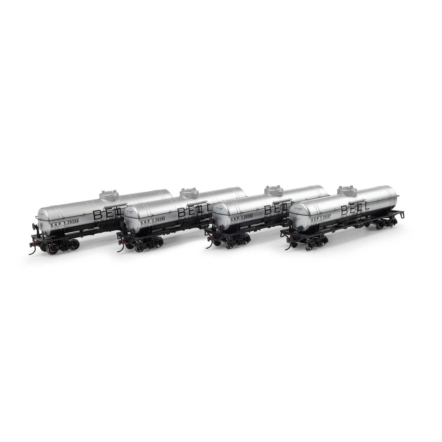HO 1-Dome Tank Bell Oil/SHPX #2 4-Pack Plastic Model (ATH3385)