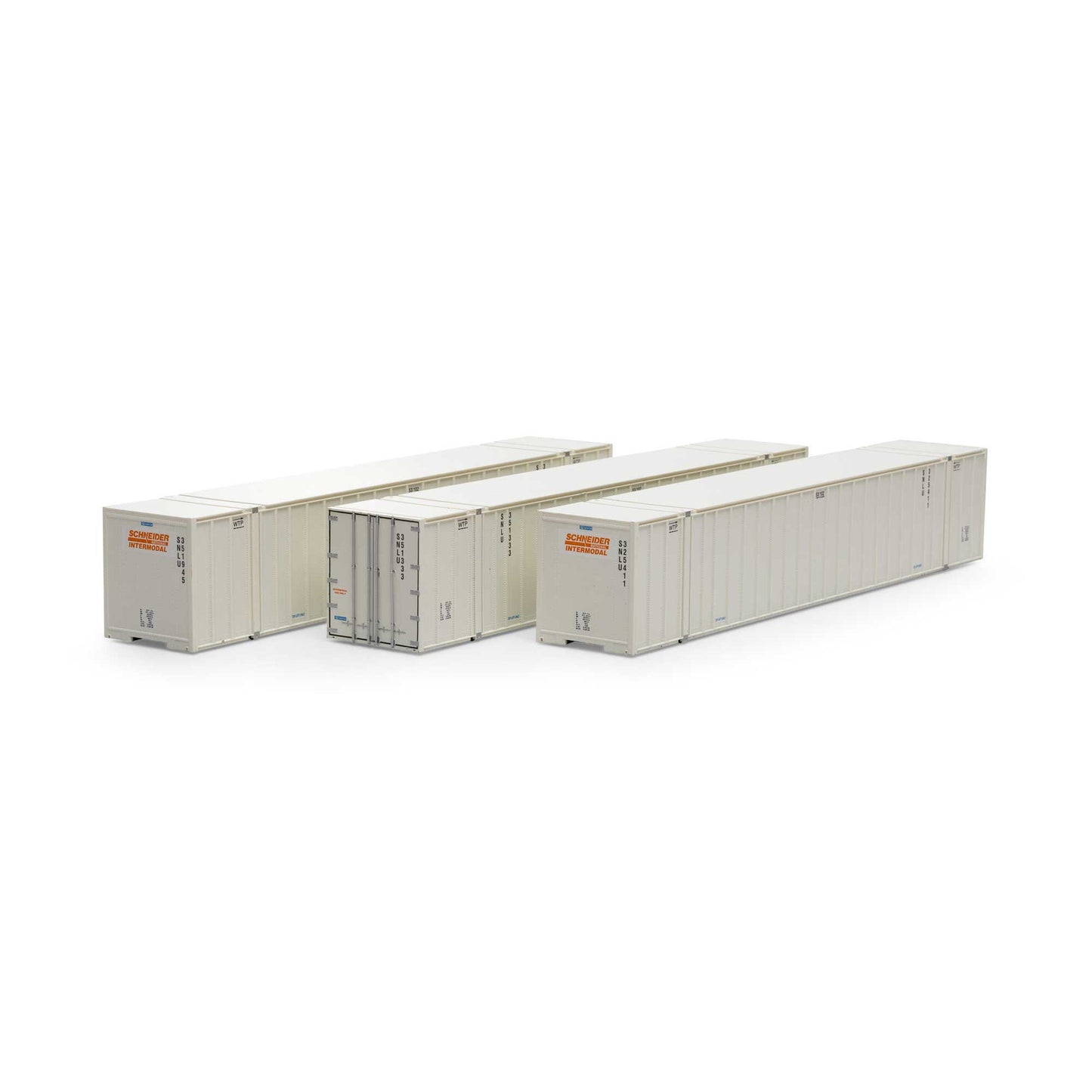 HO RTR 53' Stoughton Containers Schneider #2 (3) (ATH40129)