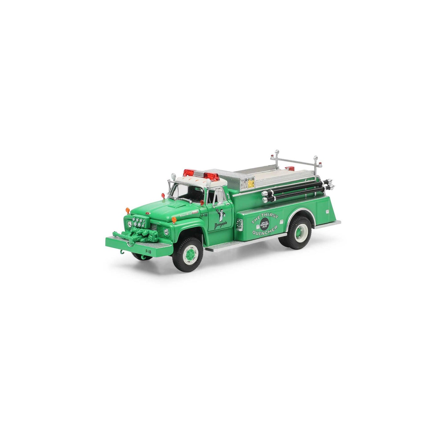 HO Ford F-850 Fire Truck with Penguin Ginger Ale P-18 (ATH4575)