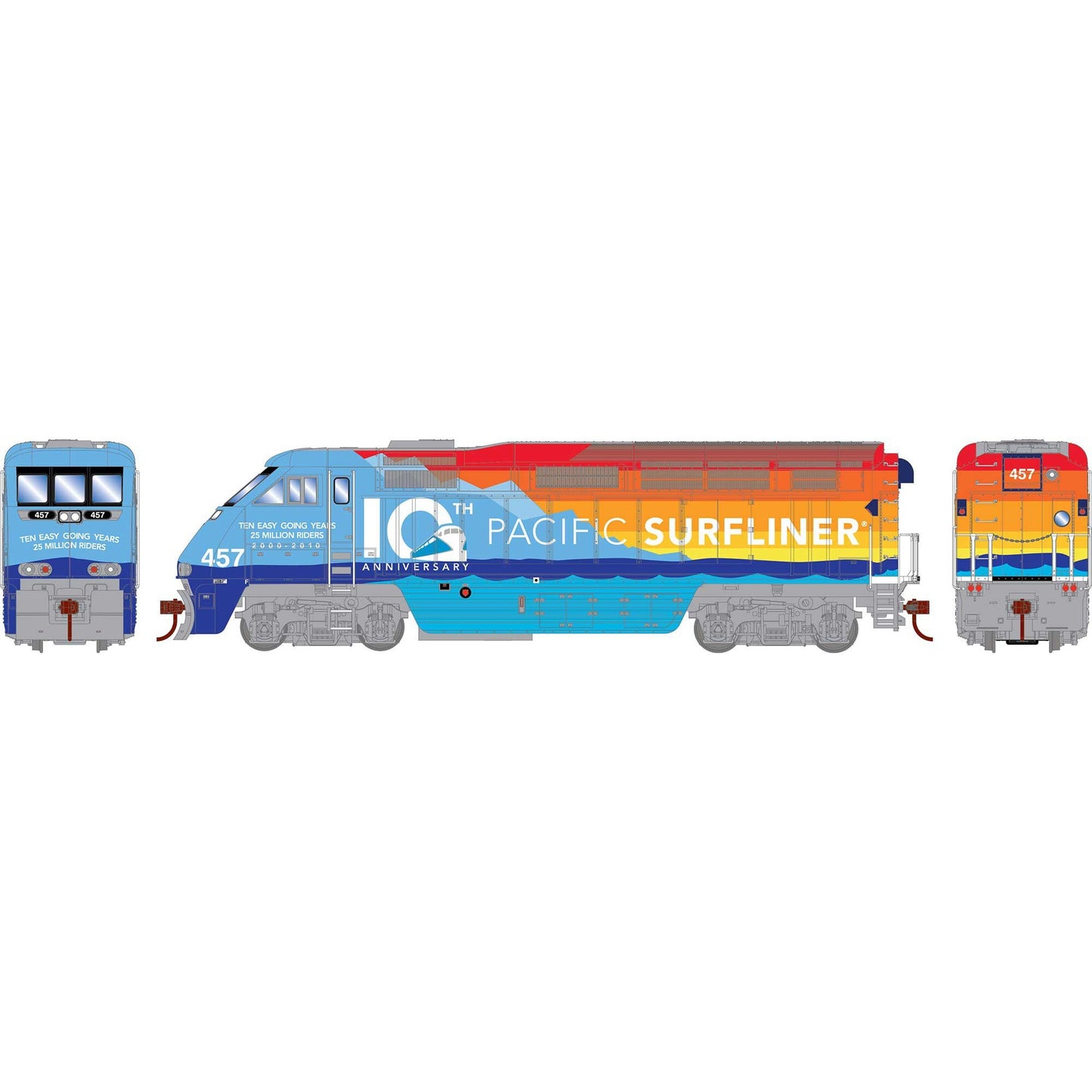 HO F59PHI Locomotive with DCC and Sound, AMTK/10th Anniversary #457 (ATH64949)