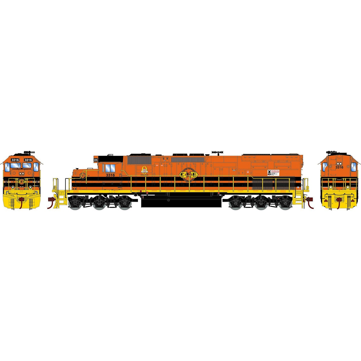 HO SD40T-2 Locomotive CFE #3316 (ATH71755)