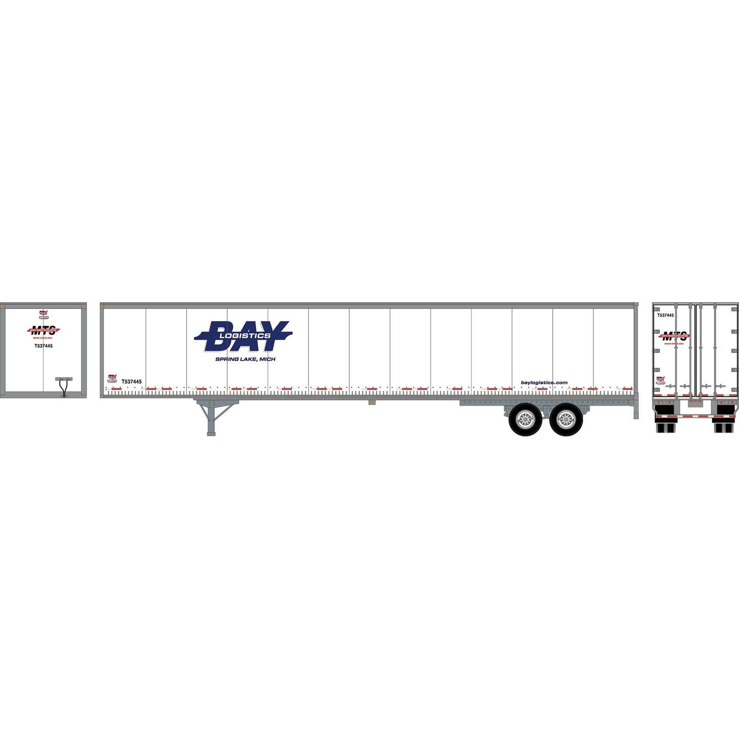 HO RTR 53' Wabash Plate Trailer Bay Logistics #3 (ATH72806)