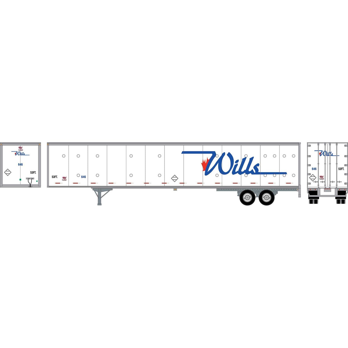 HO RTR 53' Wabash Plate Trailer (ATH72813)