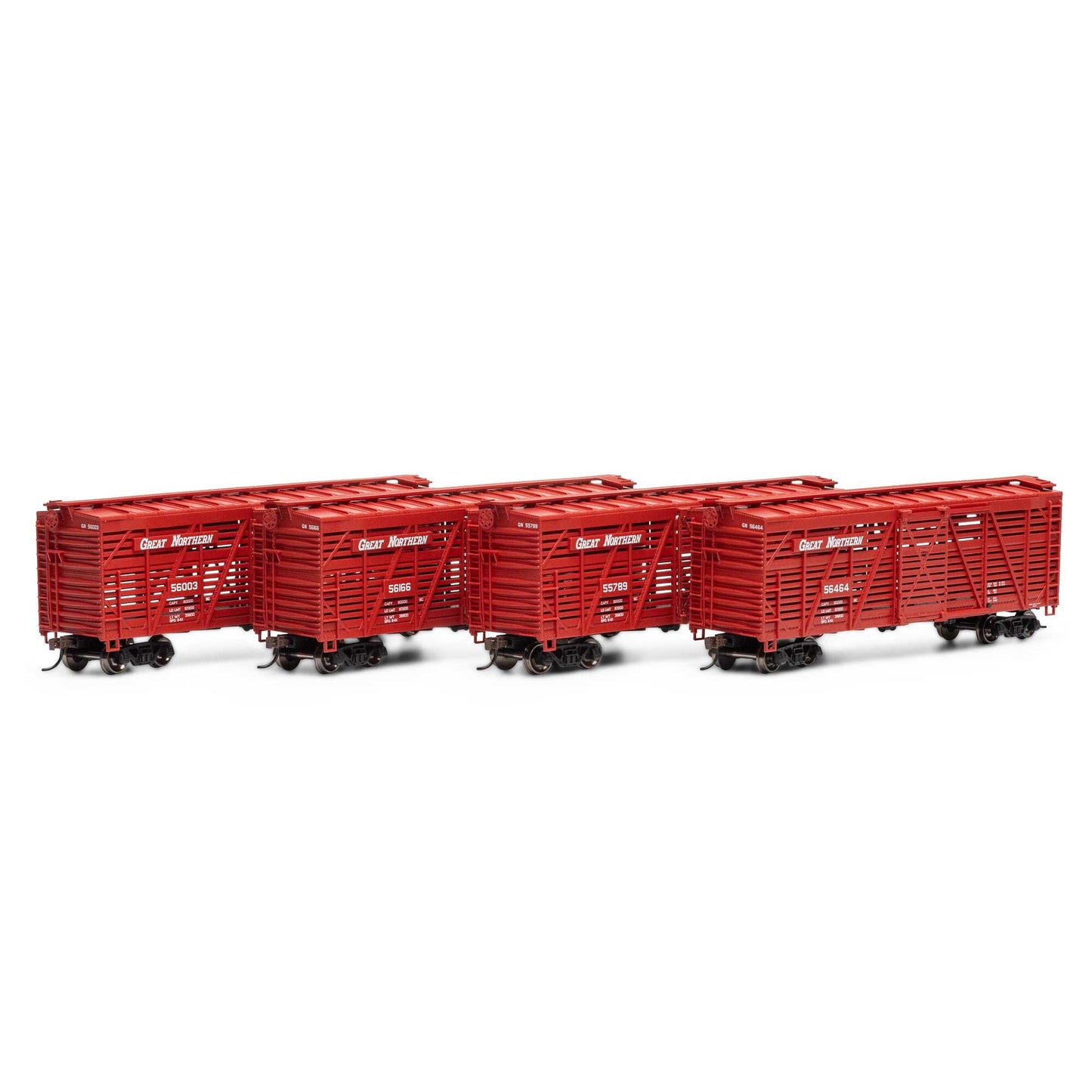 HO 40' Stock Car GN #1 Four-Pack Plastic Model (ATH76000)