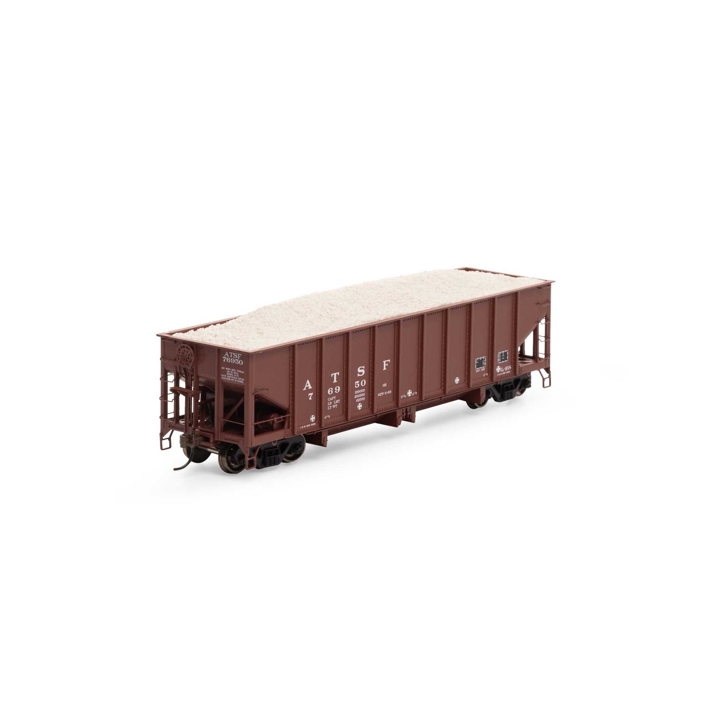 HO 40' Ribbed 3-Bay Ballast Hopper ATSF #76950 (ATH7633)
