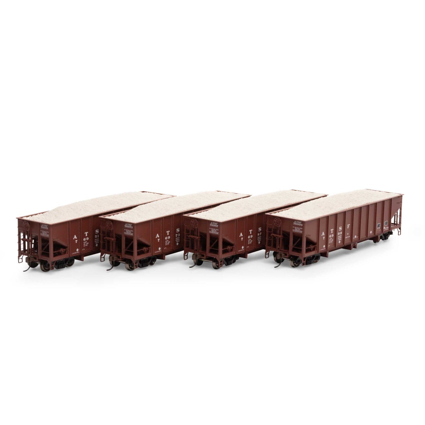 HO 40' Ribbed 3-Bay Ballast Hopper ATSF #2 (4) (ATH7635)