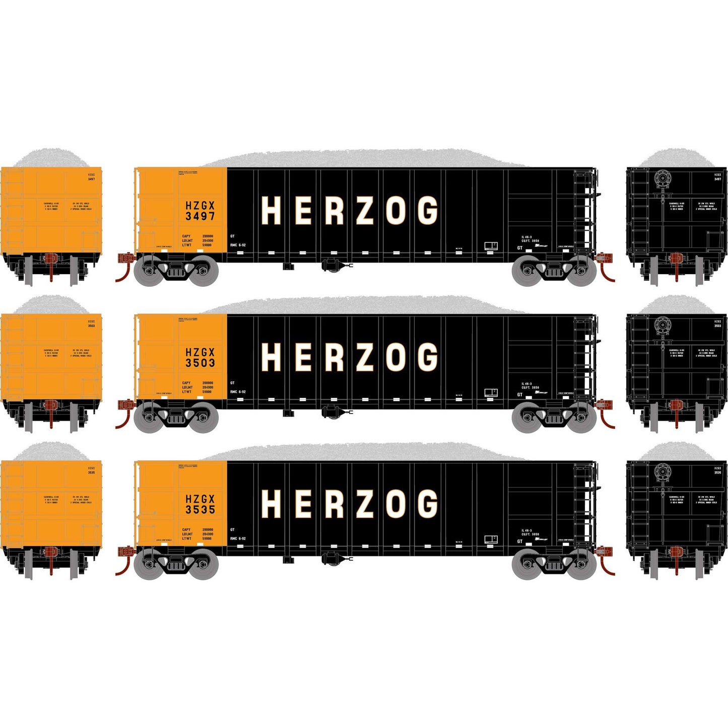 HO Thrall High Side Gondola with Load HZGX #1 Plastic Model (ATH7668)