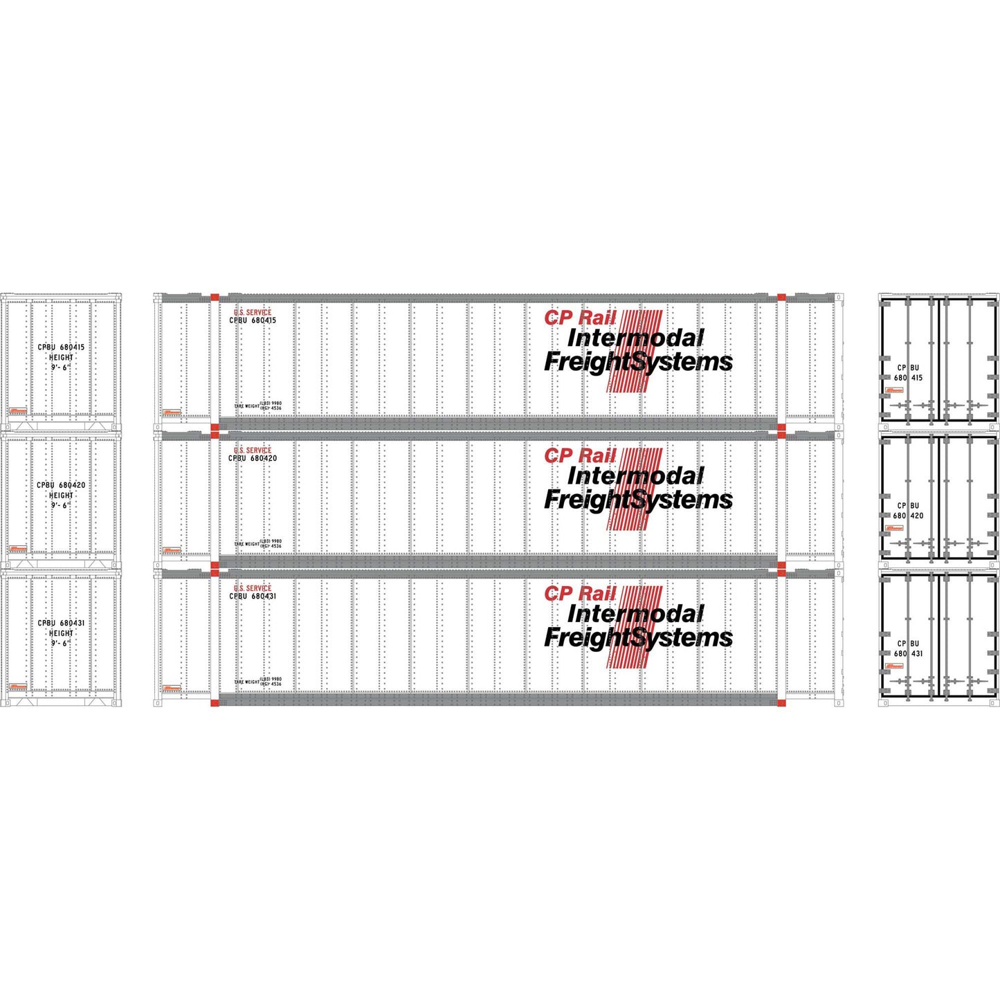 N 48' Containers CPBU #680415 #680420 #680431 (Set of 3) (ATH7693)